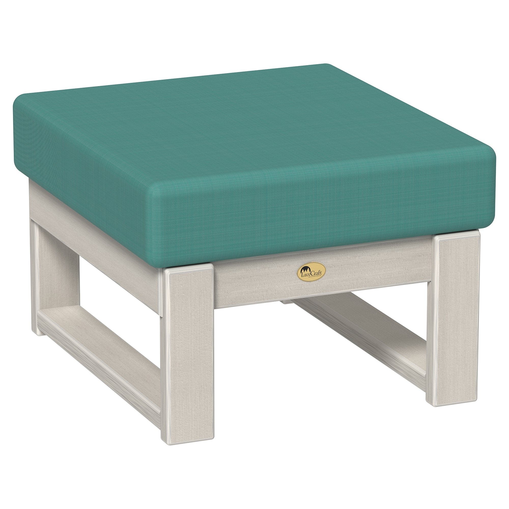 LuxCraft Poly Composite Lanai Deep Seating Ottoman with Cushion