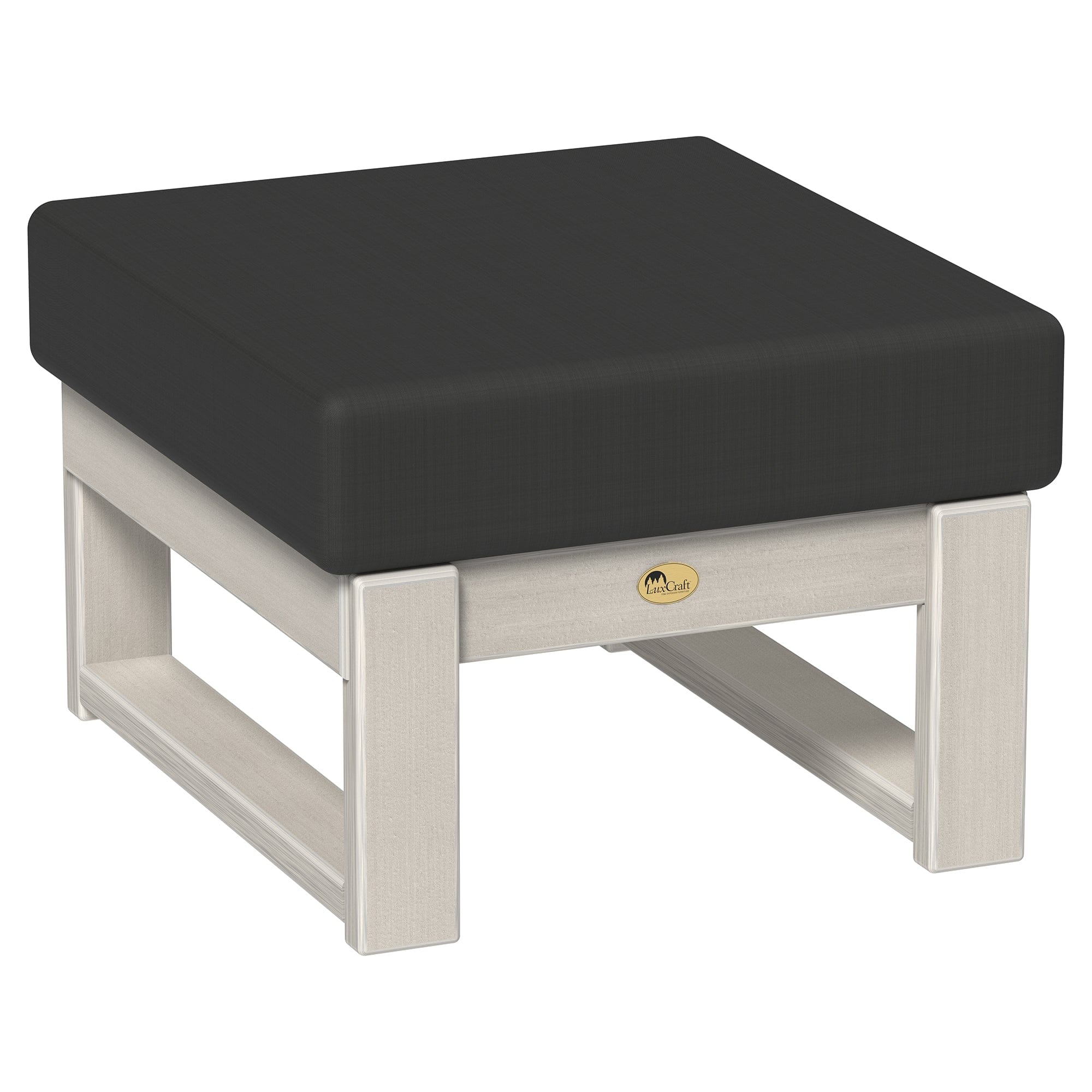 LuxCraft Poly Composite Lanai Deep Seating Ottoman with Cushion