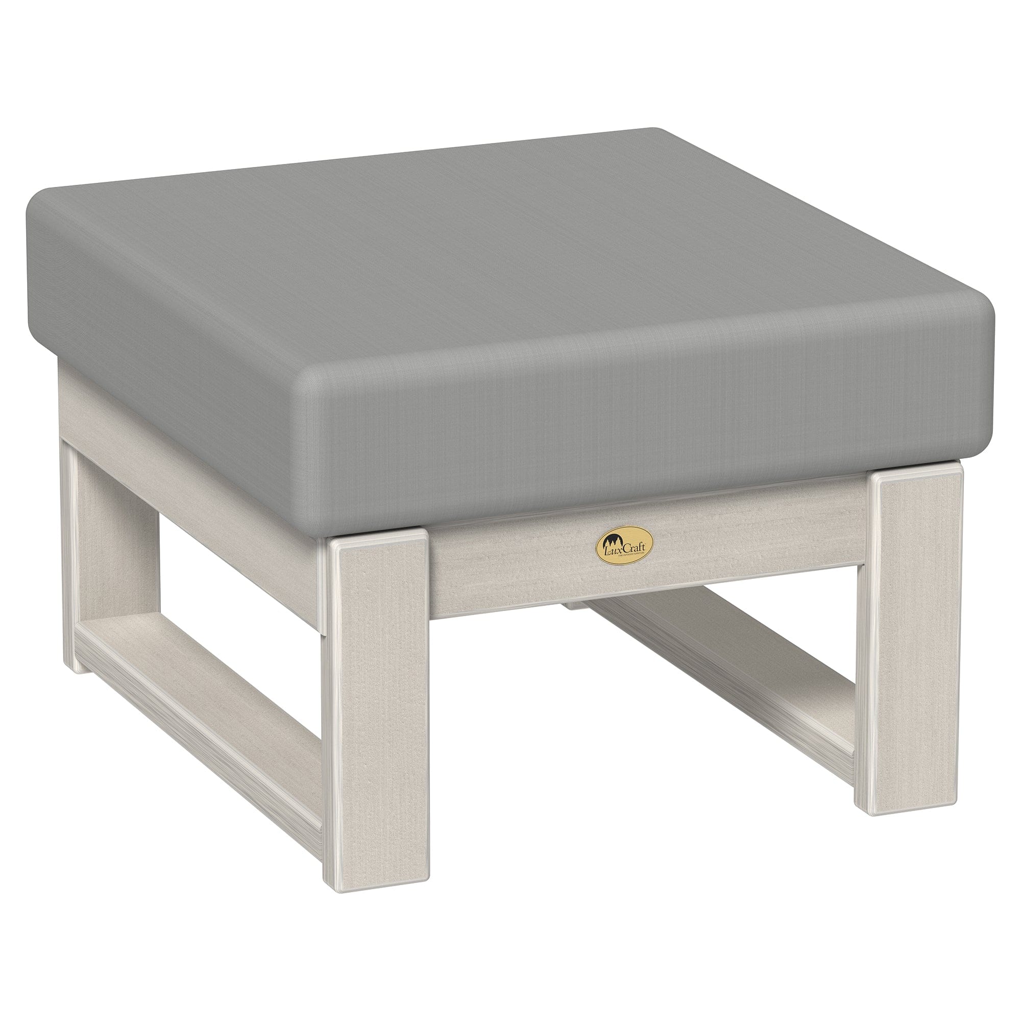 LuxCraft Poly Composite Lanai Deep Seating Ottoman with Cushion