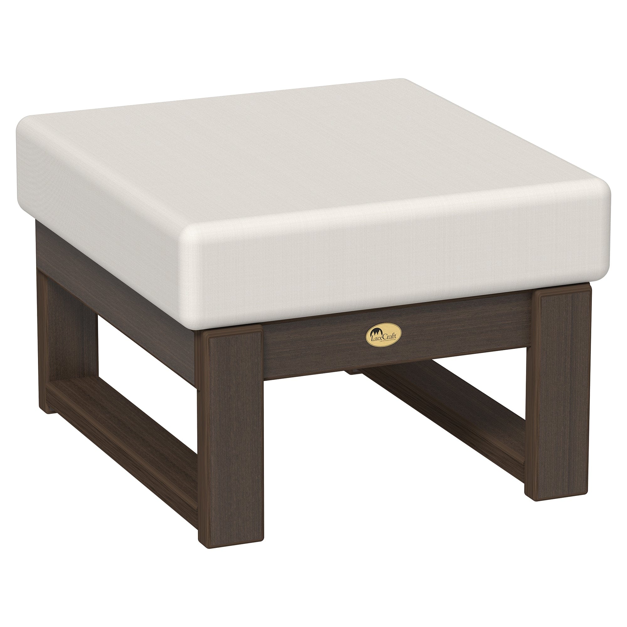 LuxCraft Poly Composite Lanai Deep Seating Ottoman with Cushion