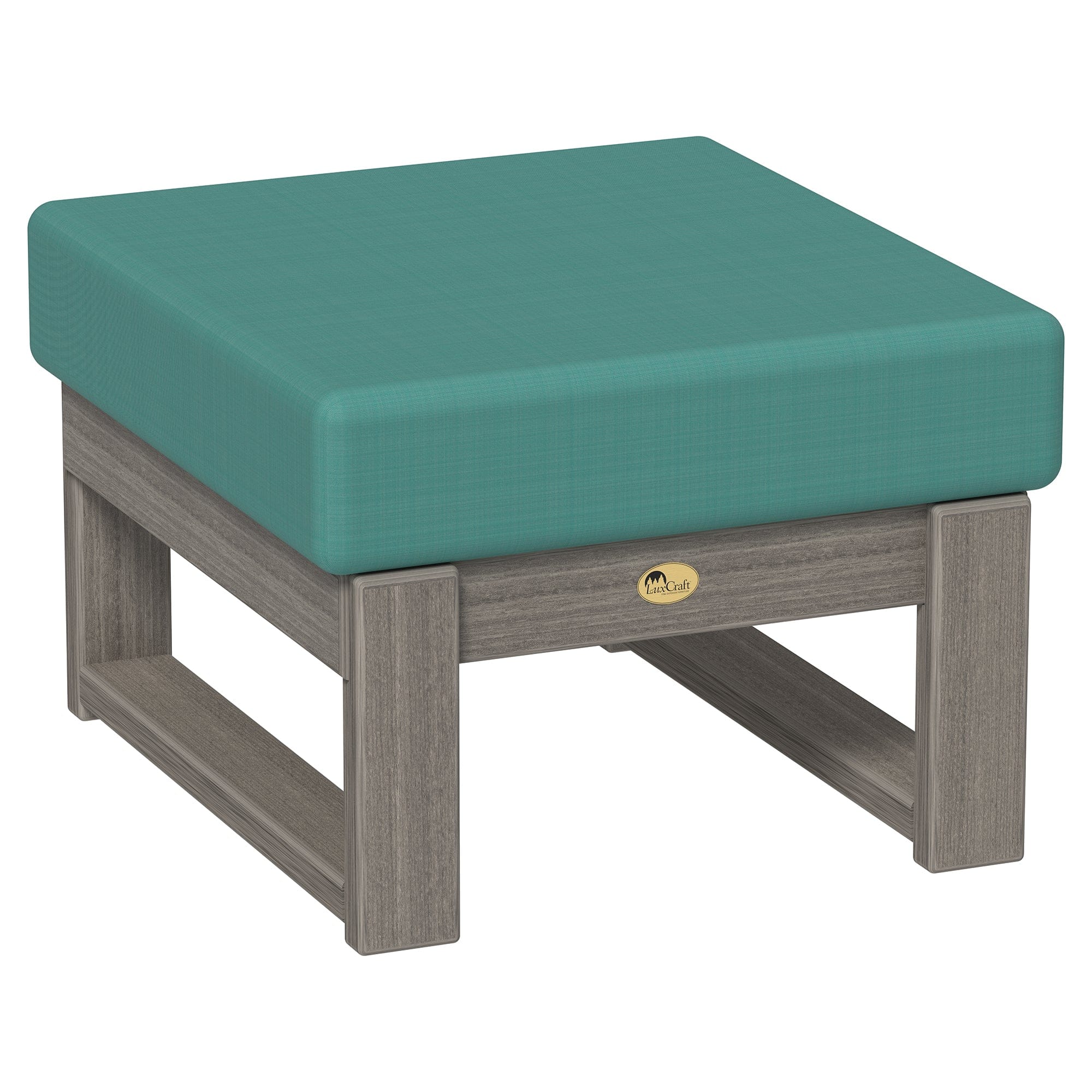 LuxCraft Poly Composite Lanai Deep Seating Ottoman with Cushion