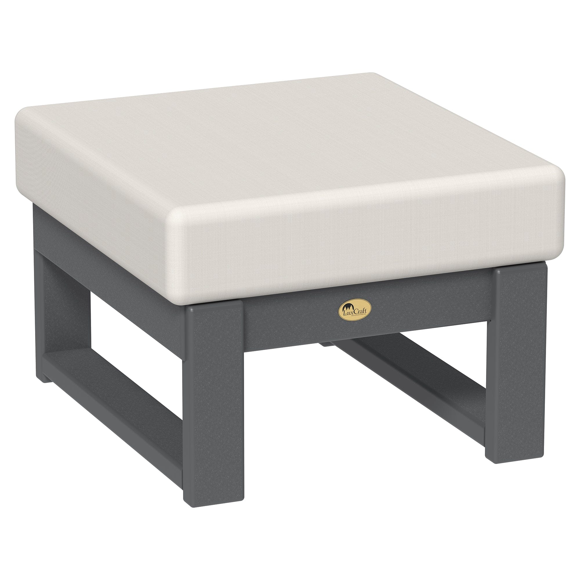 LuxCraft Poly Composite Lanai Deep Seating Ottoman with Cushion