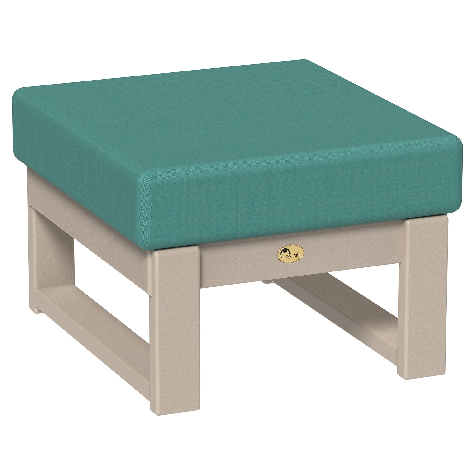 LuxCraft Poly Composite Lanai Deep Seating Ottoman with Cushion