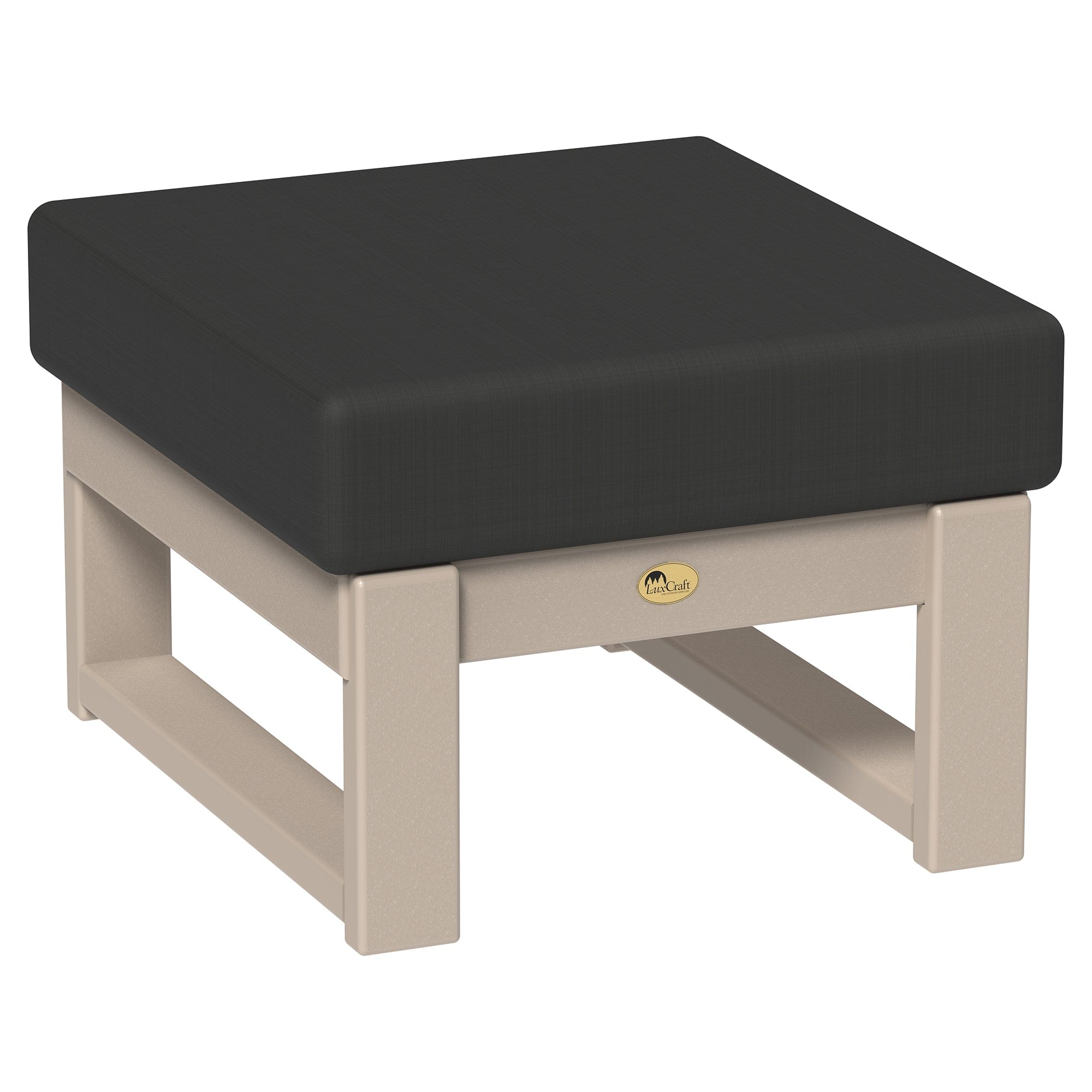 LuxCraft Poly Composite Lanai Deep Seating Ottoman with Cushion