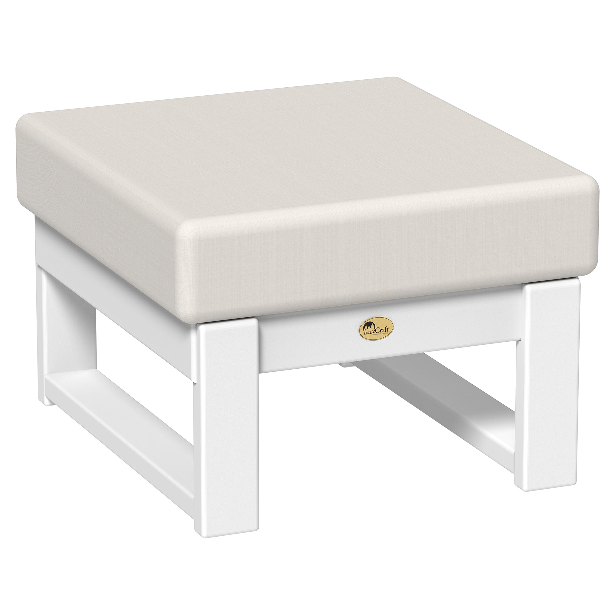 LuxCraft Poly Composite Lanai Deep Seating Ottoman with Cushion