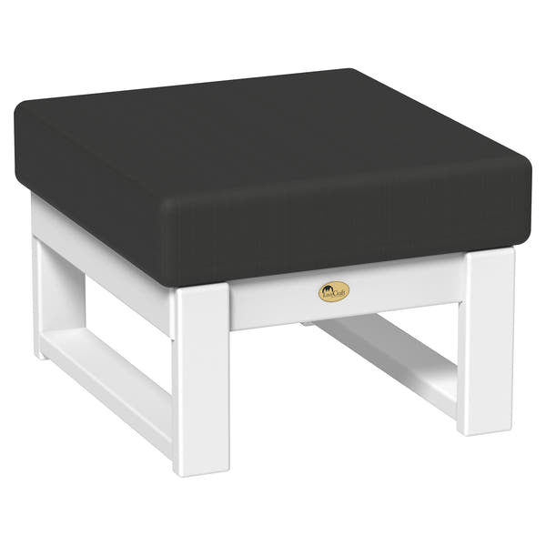 LuxCraft Poly Composite Lanai Deep Seating Ottoman with Cushion