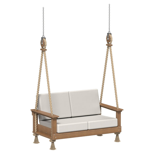 LuxCraft Poly Composite Lanai Deep Seating Loveseat Swing with Cushion