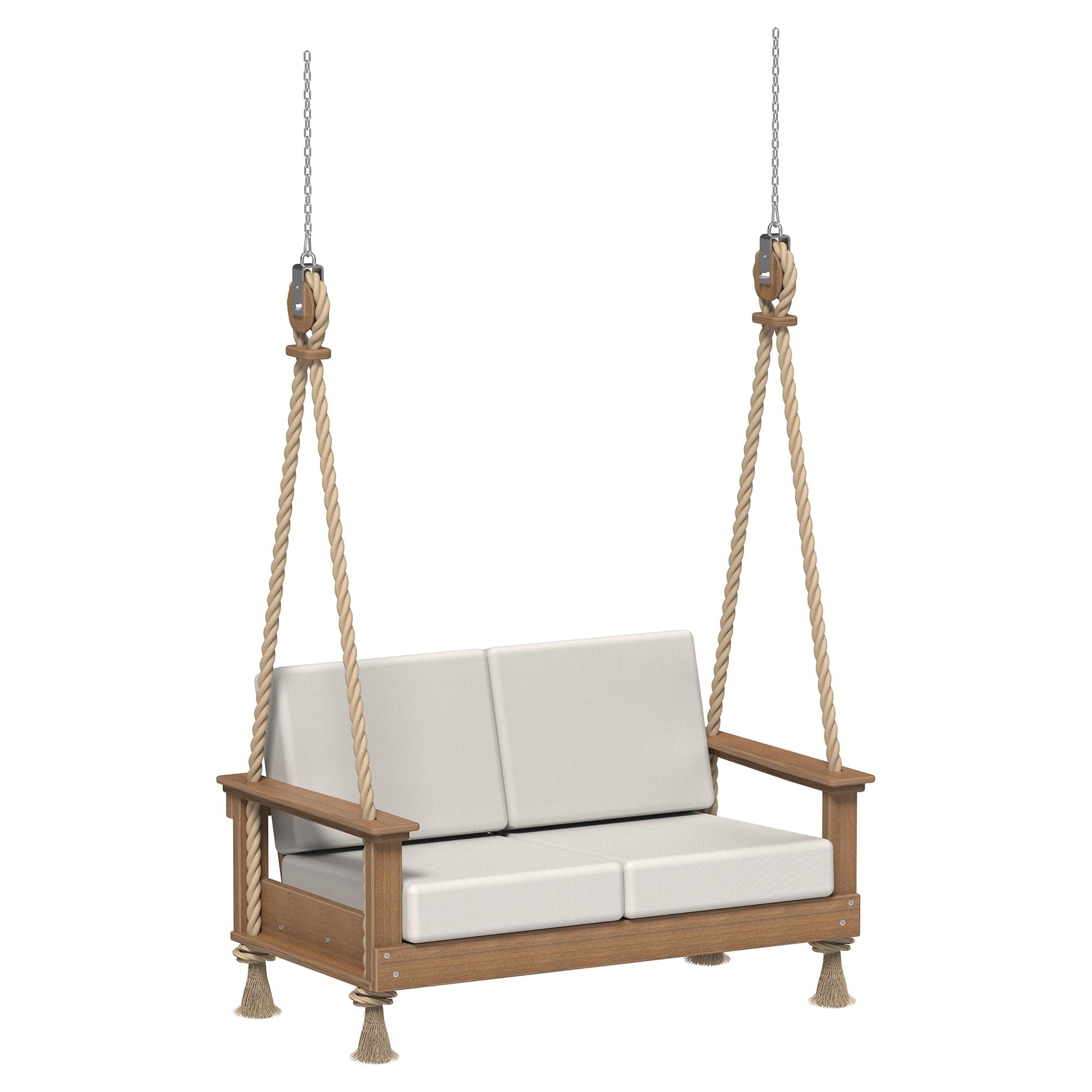 LuxCraft Poly Composite Lanai Deep Seating Loveseat Swing with Cushion