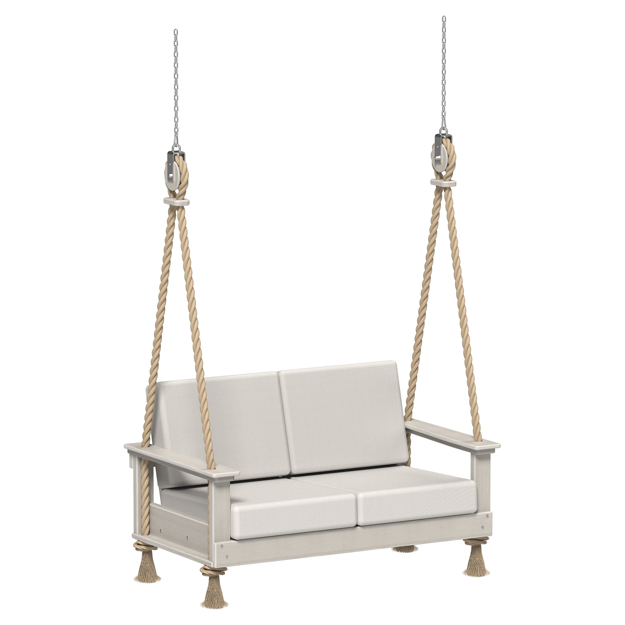 LuxCraft Poly Composite Lanai Deep Seating Loveseat Swing with Cushion