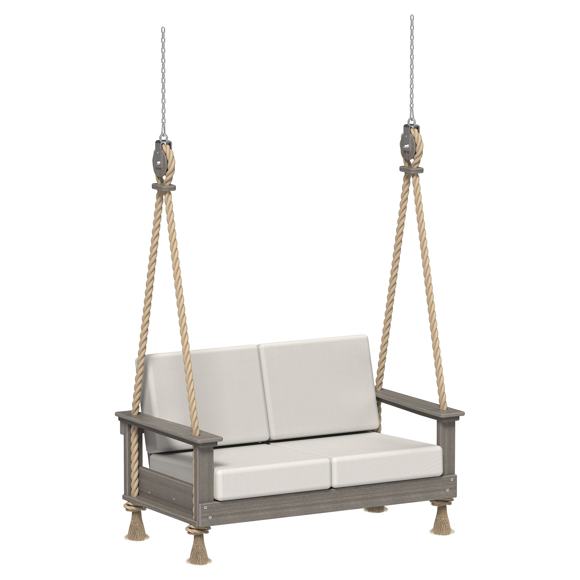 LuxCraft Poly Composite Lanai Deep Seating Loveseat Swing with Cushion