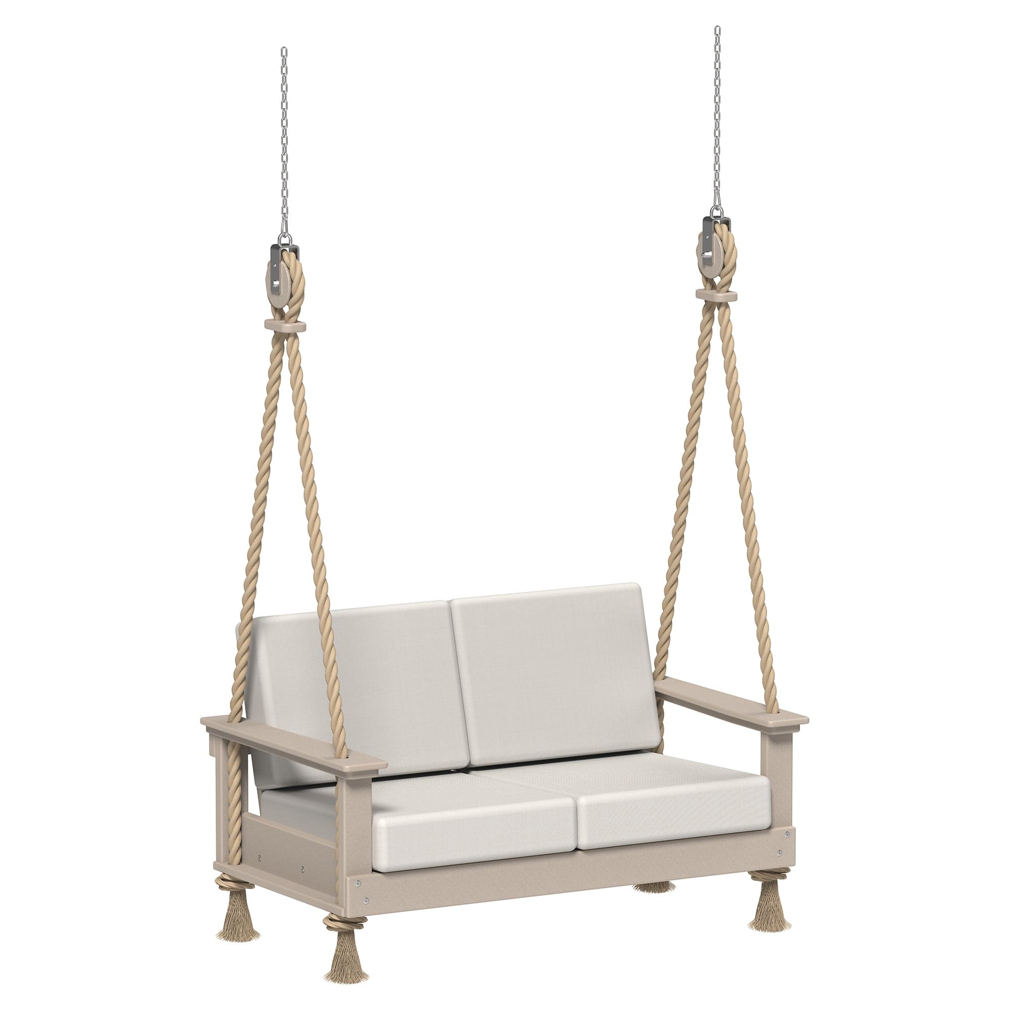 LuxCraft Poly Composite Lanai Deep Seating Loveseat Swing with Cushion