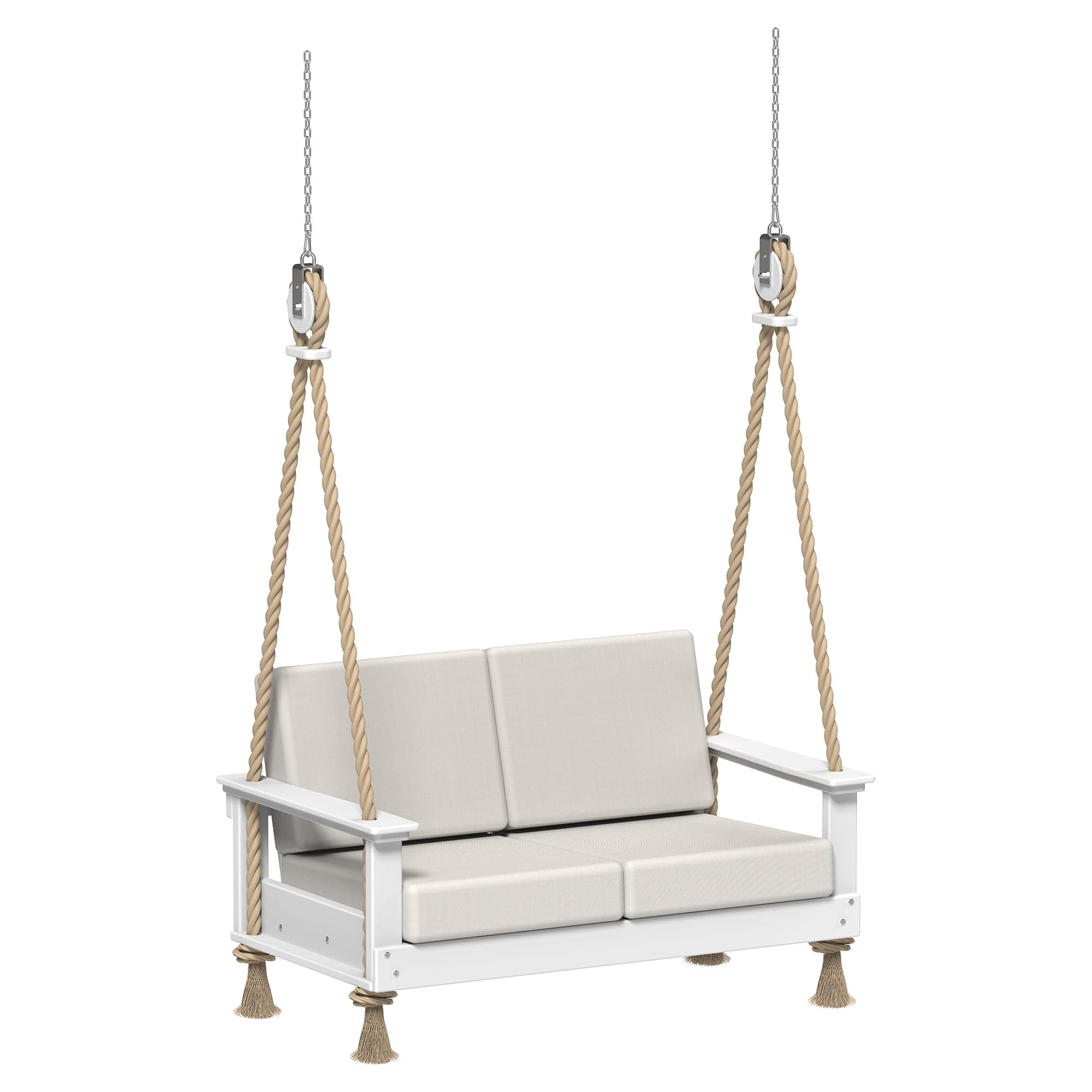 LuxCraft Poly Composite Lanai Deep Seating Loveseat Swing with Cushion