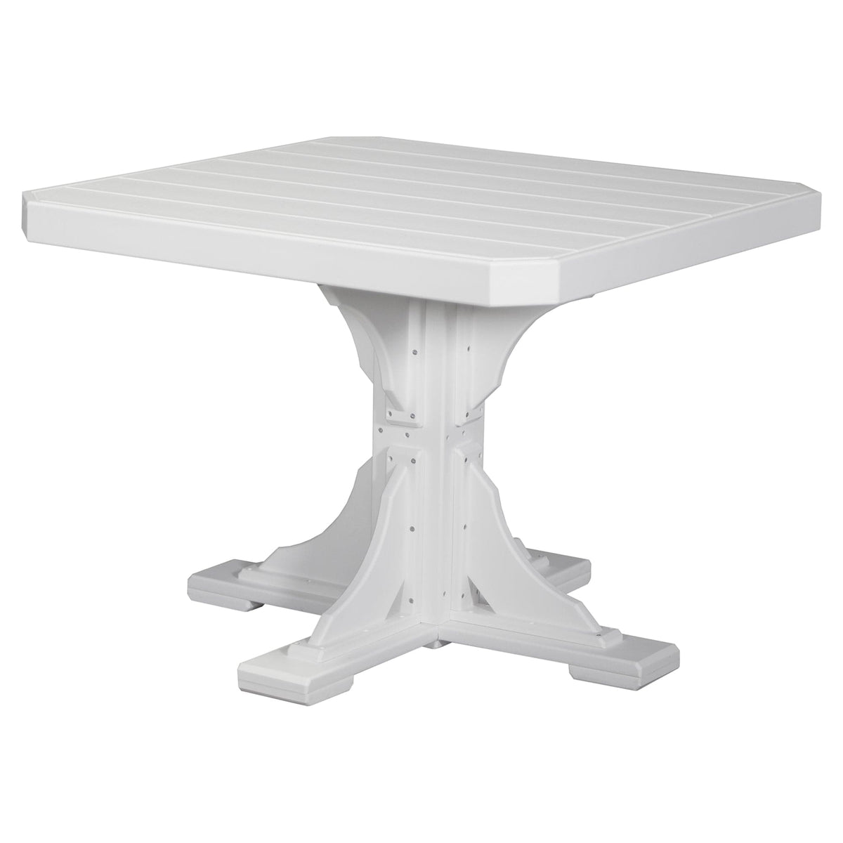 Luxcraft Poly Composite 4-Person Square Dining Table & Bench Set