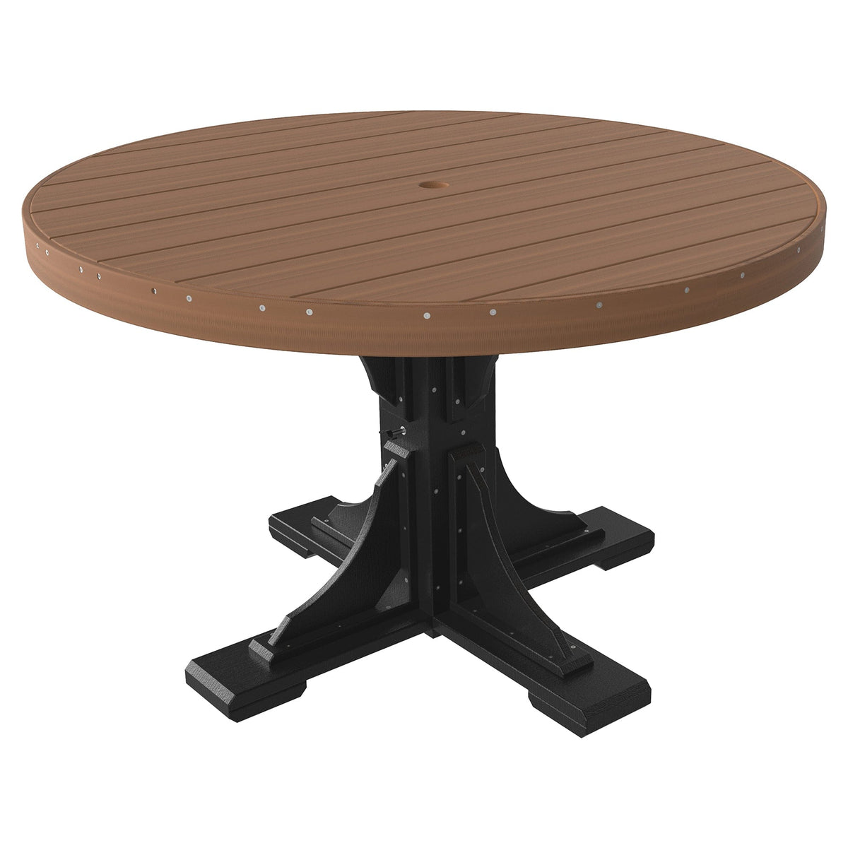 Luxcraft Poly Composite 4-Person Round Dining Table & Bench Set