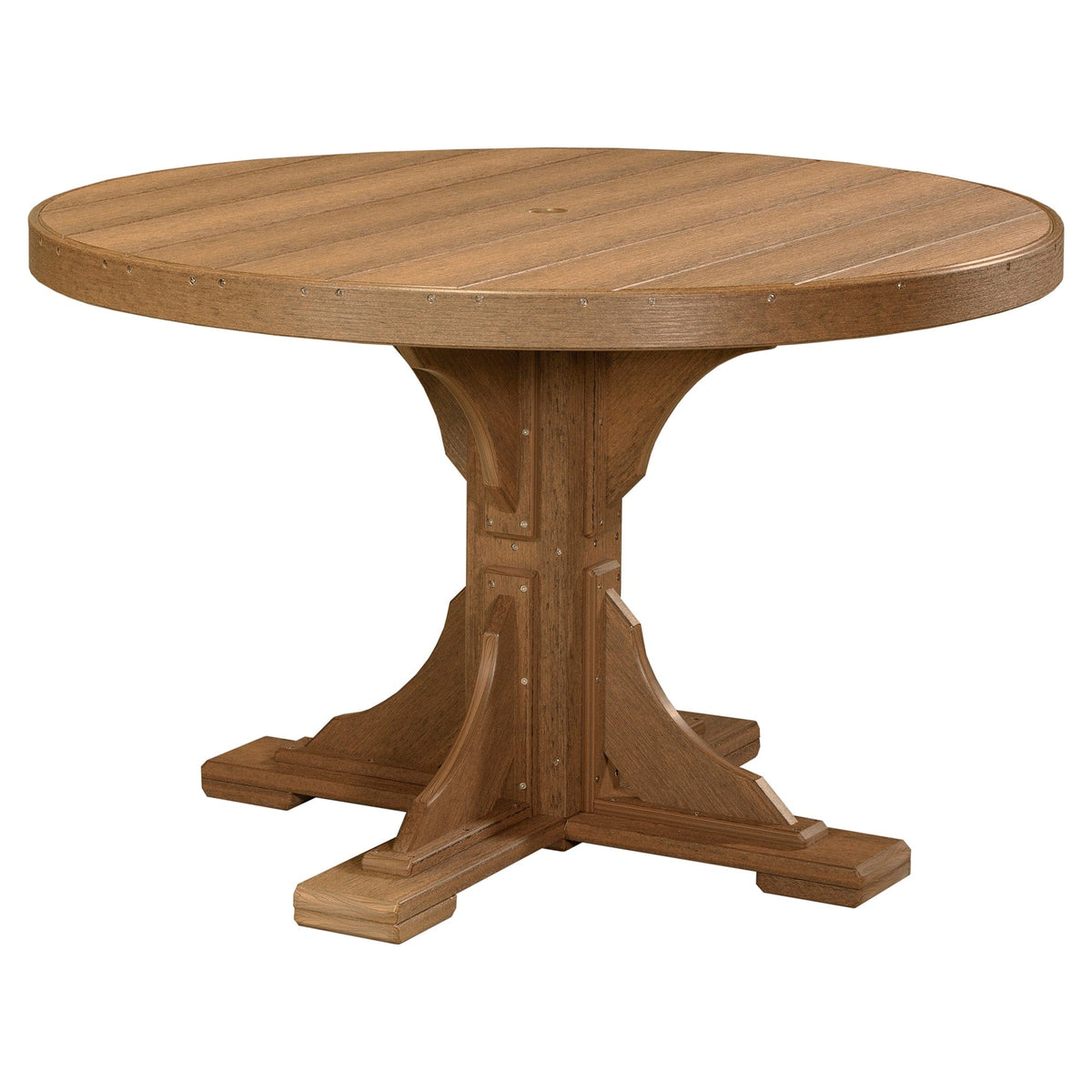 Luxcraft Poly Composite 4-Person Round Dining Table & Bench Set
