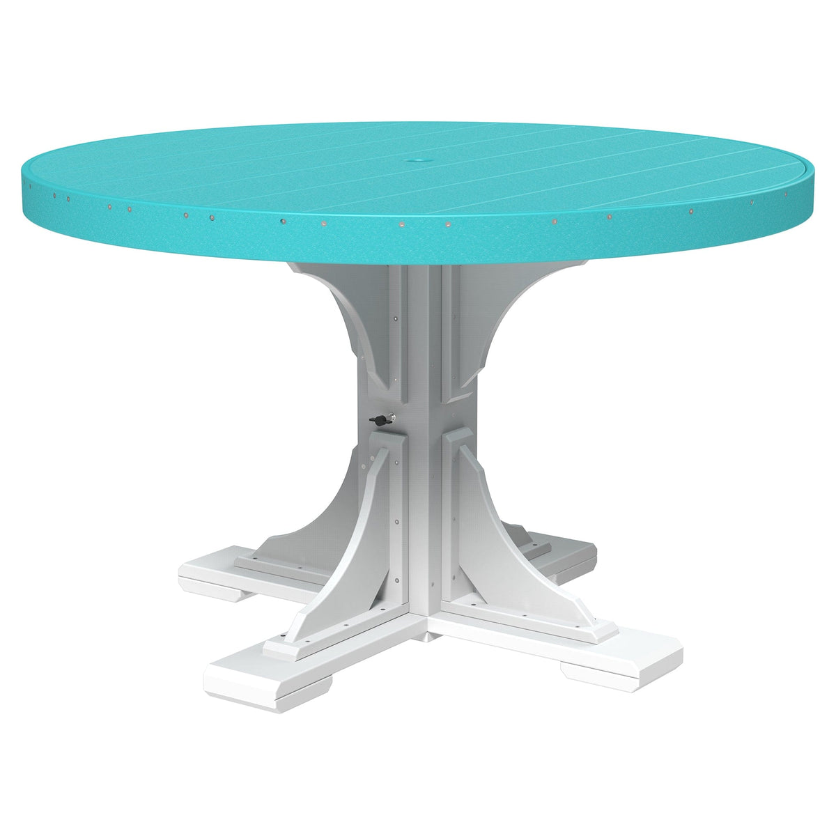 Luxcraft Poly Composite 4-Person Round Dining Table & Bench Set