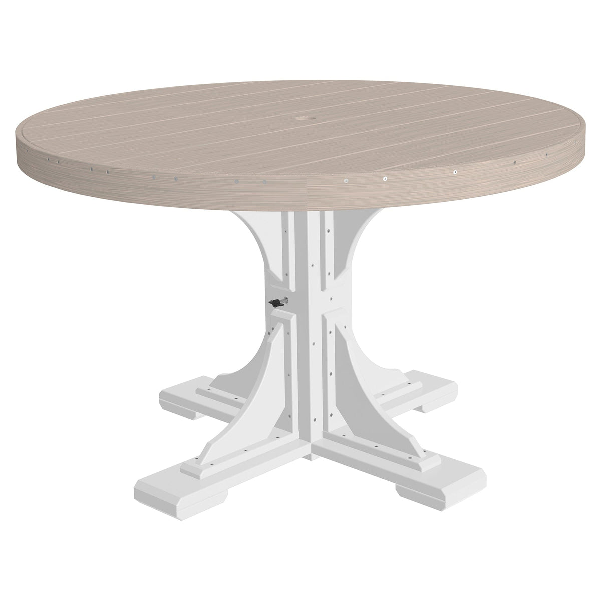 Luxcraft Poly Composite 4-Person Round Dining Table & Bench Set