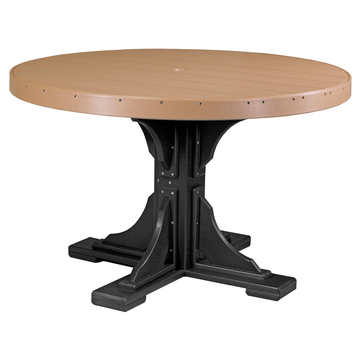 Luxcraft Poly Composite 4-Person Round Dining Table & Bench Set