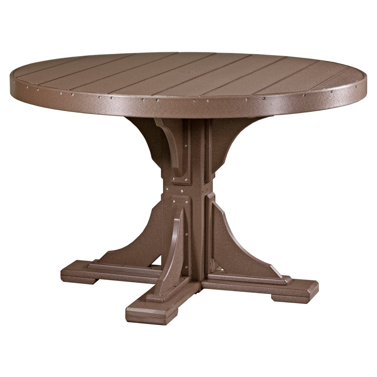 Luxcraft Poly Composite 4-Person Round Dining Table & Bench Set