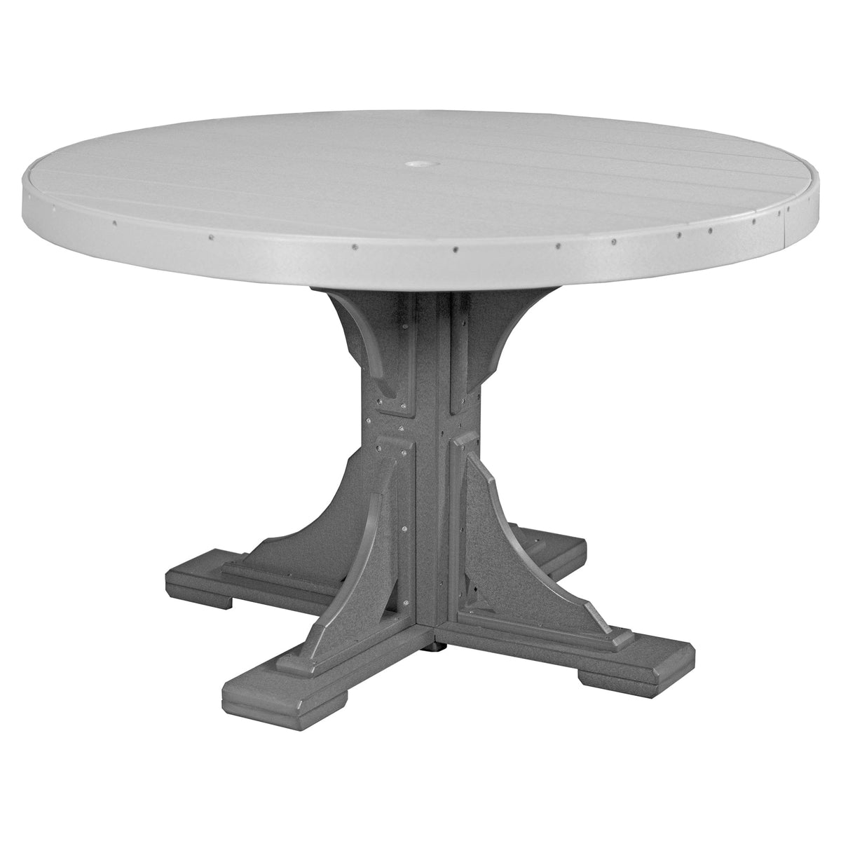 Luxcraft Poly Composite 4-Person Round Dining Table & Bench Set