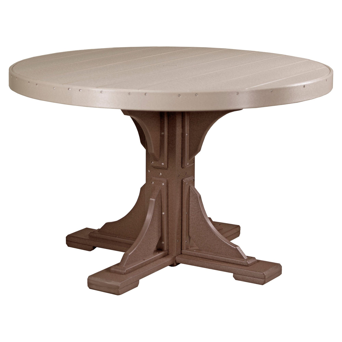 Luxcraft Poly Composite 4-Person Round Dining Table & Bench Set