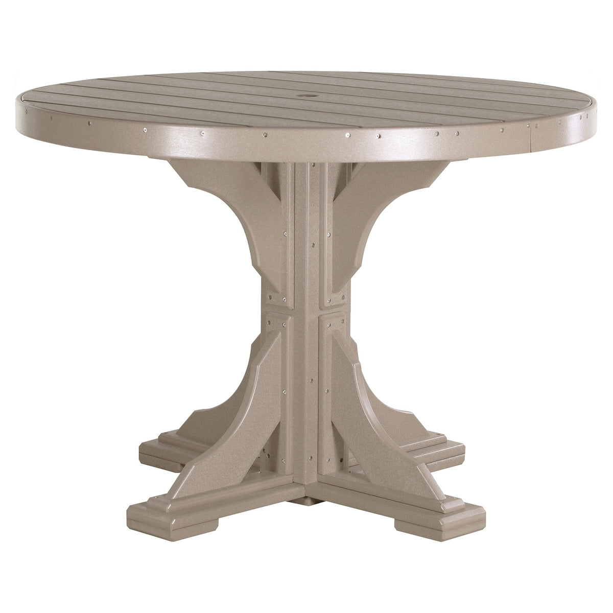 Luxcraft Poly Composite 4-Person Round Dining Table & Bench Set