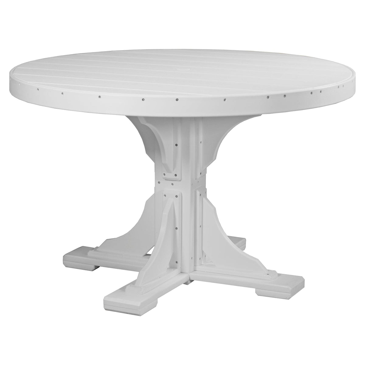 Luxcraft Poly Composite 4-Person Round Dining Table & Bench Set