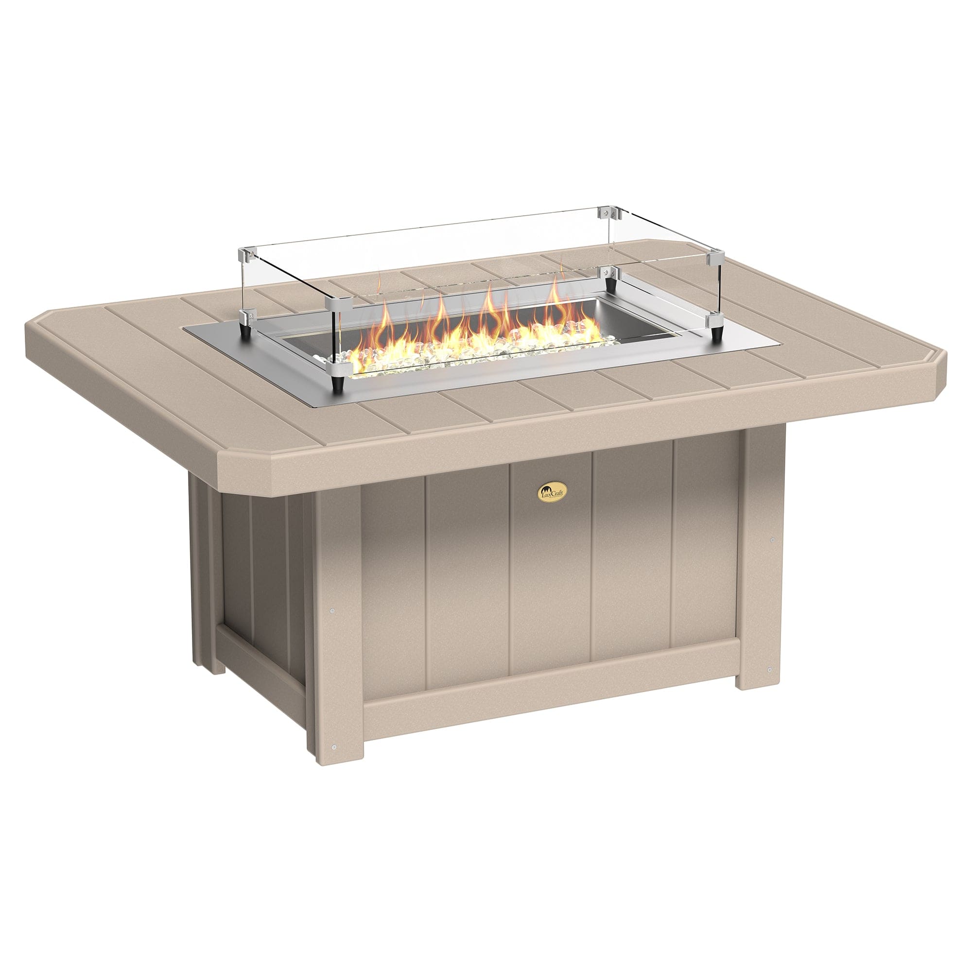 Luxcraft Lumin Poly Lumber Rectangular Gas Fire Pit