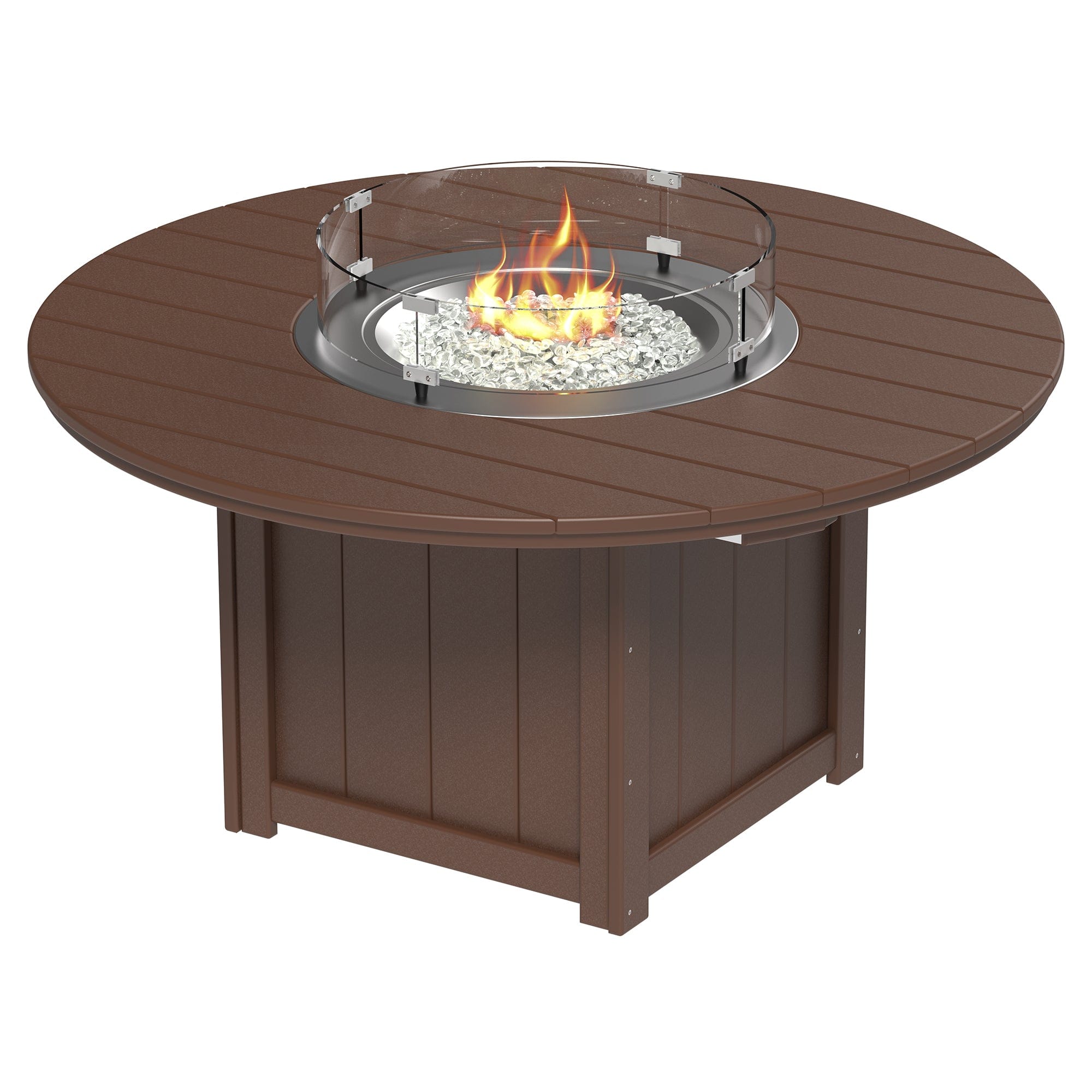 Luxcraft Lumin Poly Composite Round Dining Height Fire Pit Table