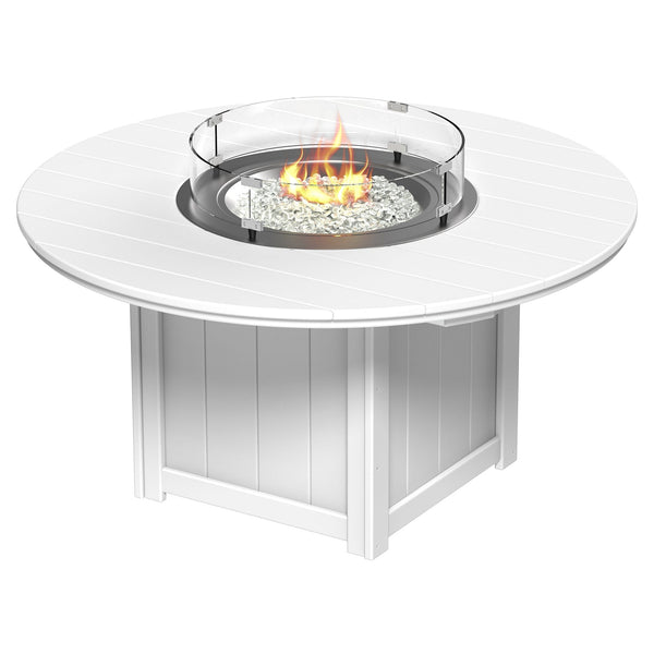 Luxcraft Lumin Poly Composite Round Dining Height Fire Pit Table