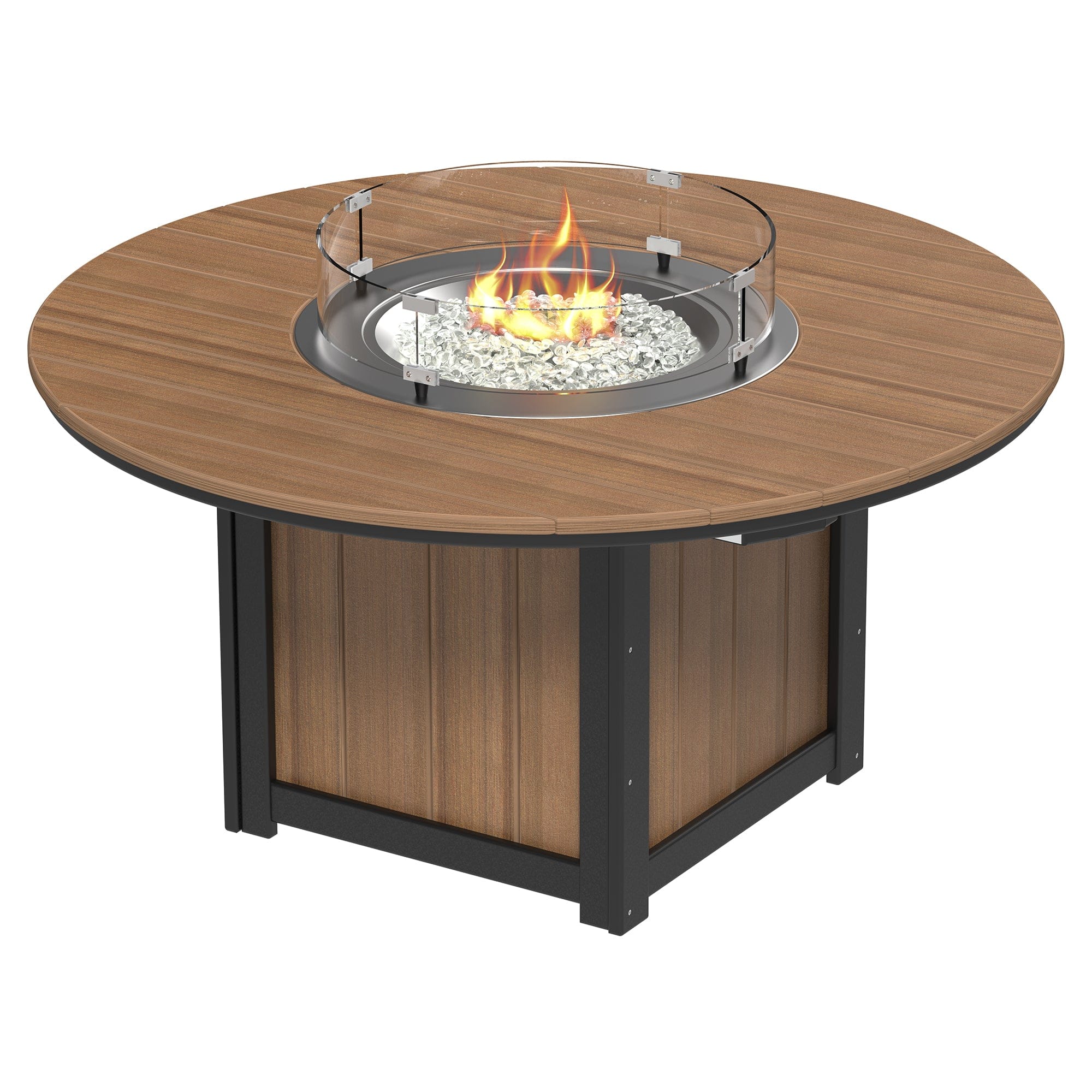 Luxcraft Lumin Poly Composite Round Dining Height Fire Pit Table