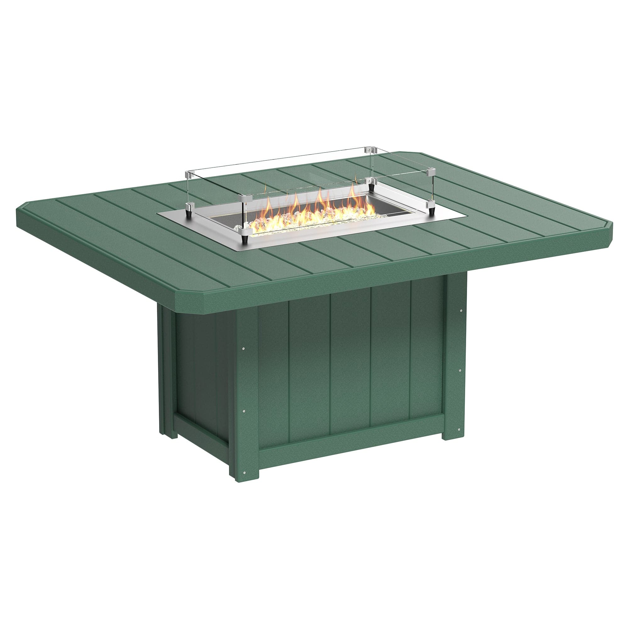 Luxcraft Lumin Poly Lumber Rectangular Dining Height Fire Pit Table