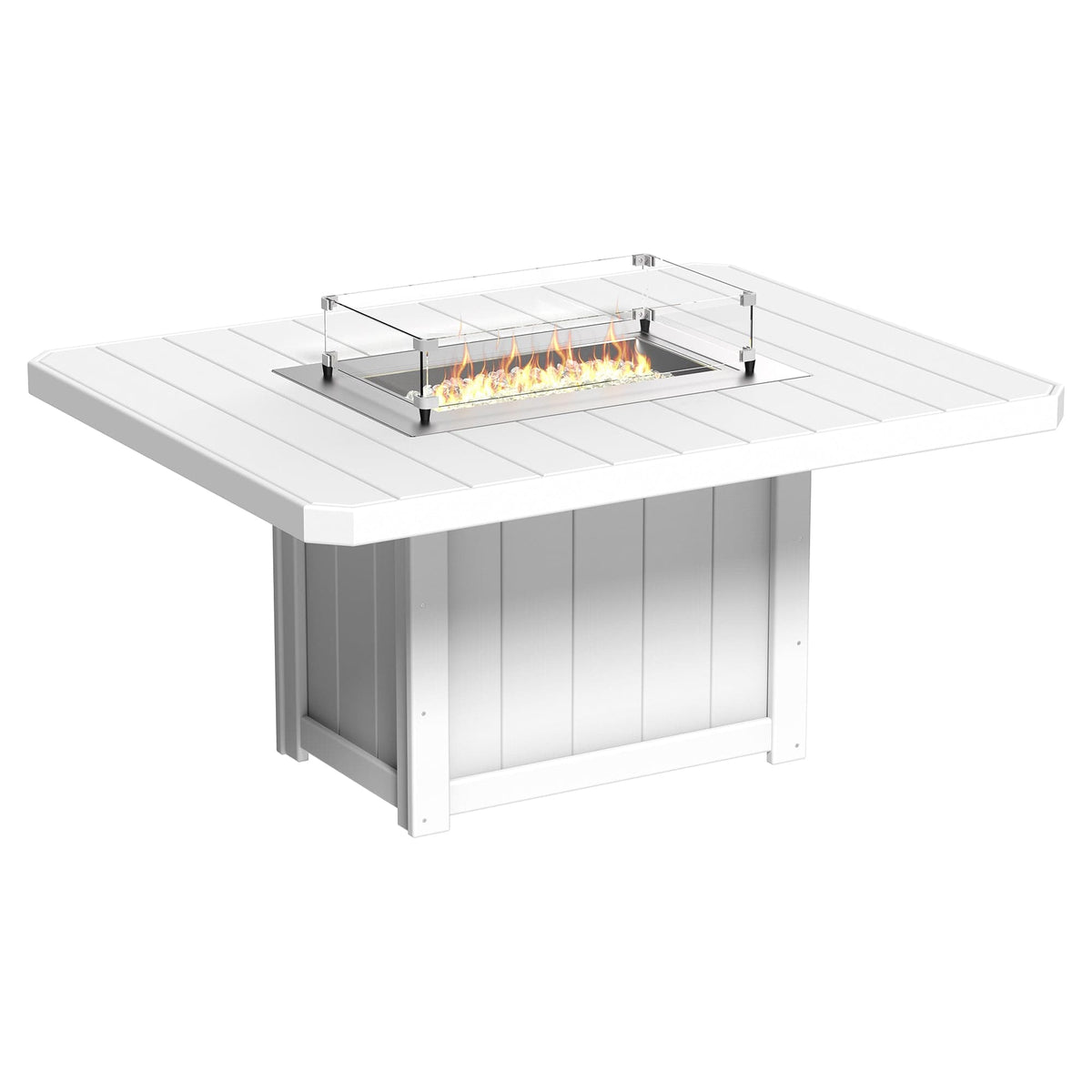 Luxcraft Lumin Poly Lumber 6-Person Dining Fire Table & Chair Set