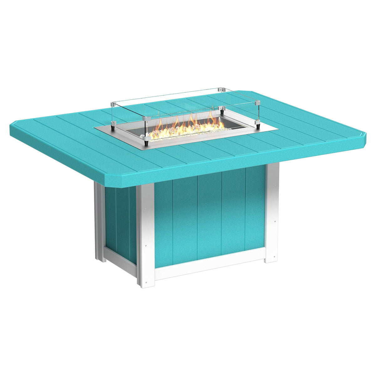 Luxcraft Lumin Poly Lumber 6-Person Dining Fire Table & Chair Set
