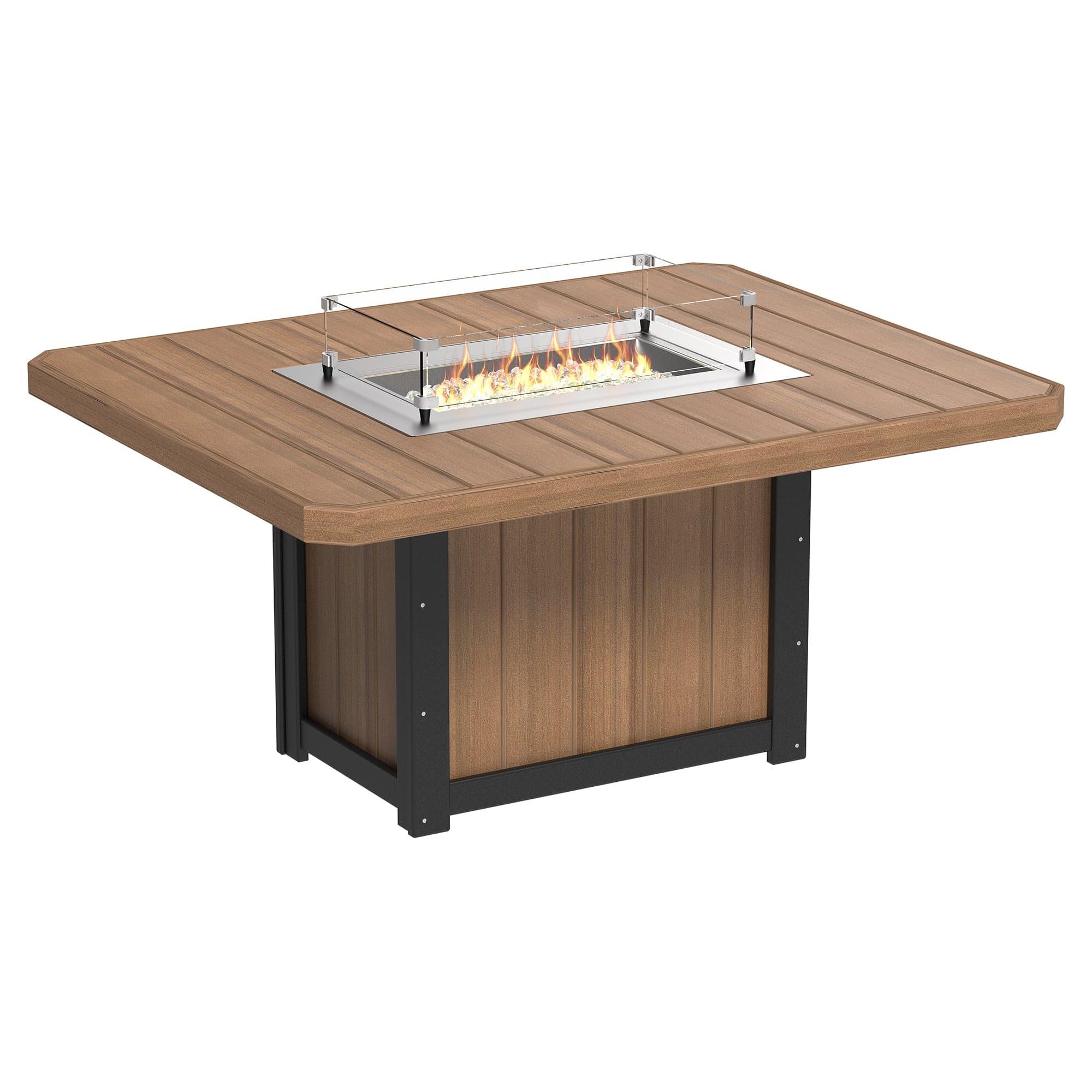 Luxcraft Lumin Poly Lumber Rectangular Dining Height Fire Pit Table