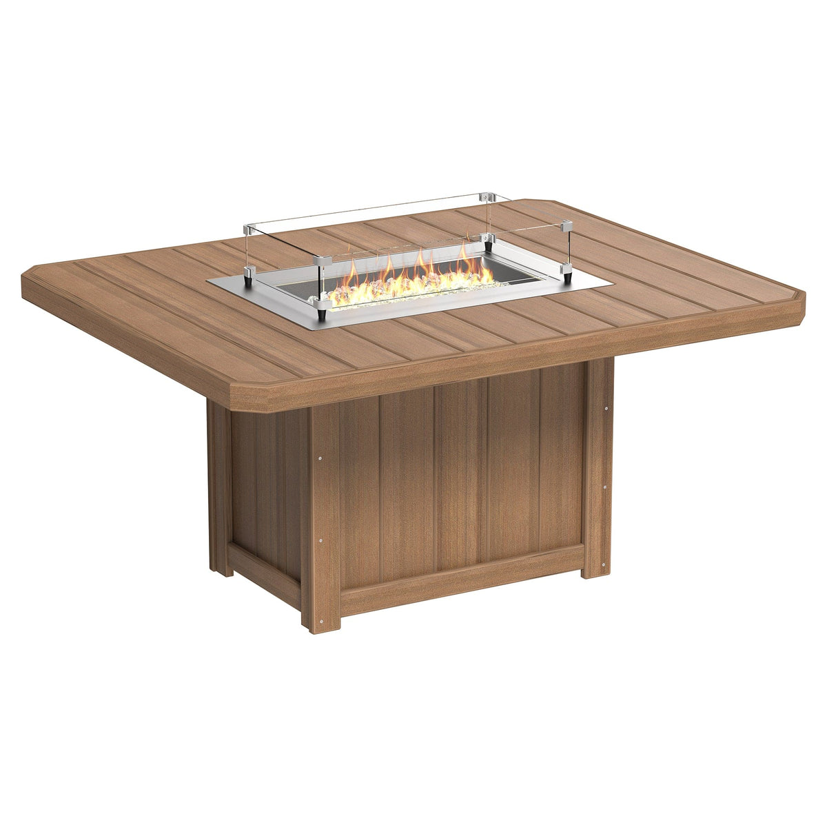 Luxcraft Lumin Poly Lumber 6-Person Dining Fire Table & Chair Set