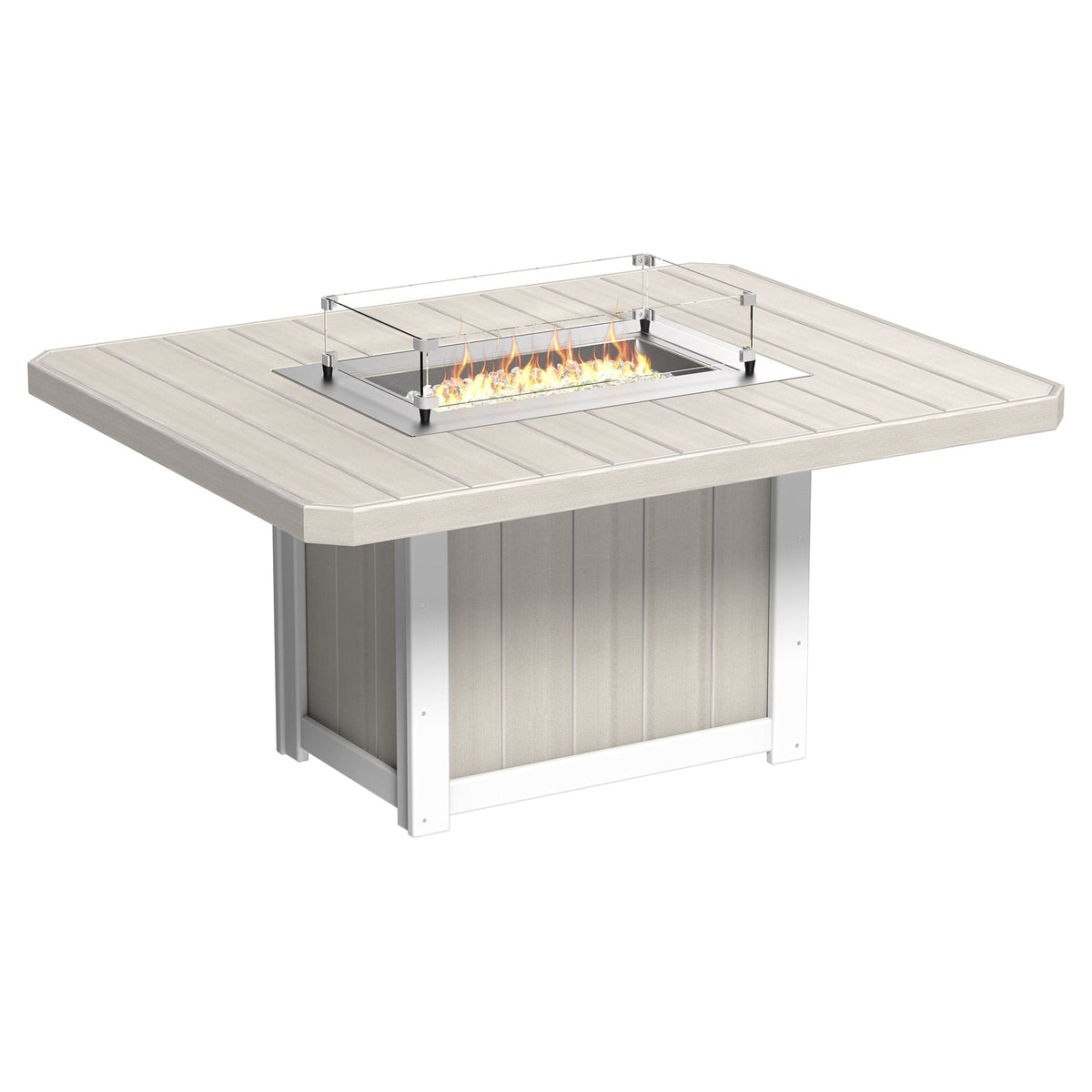 Luxcraft Lumin Poly Lumber 6-Person Dining Fire Table & Chair Set