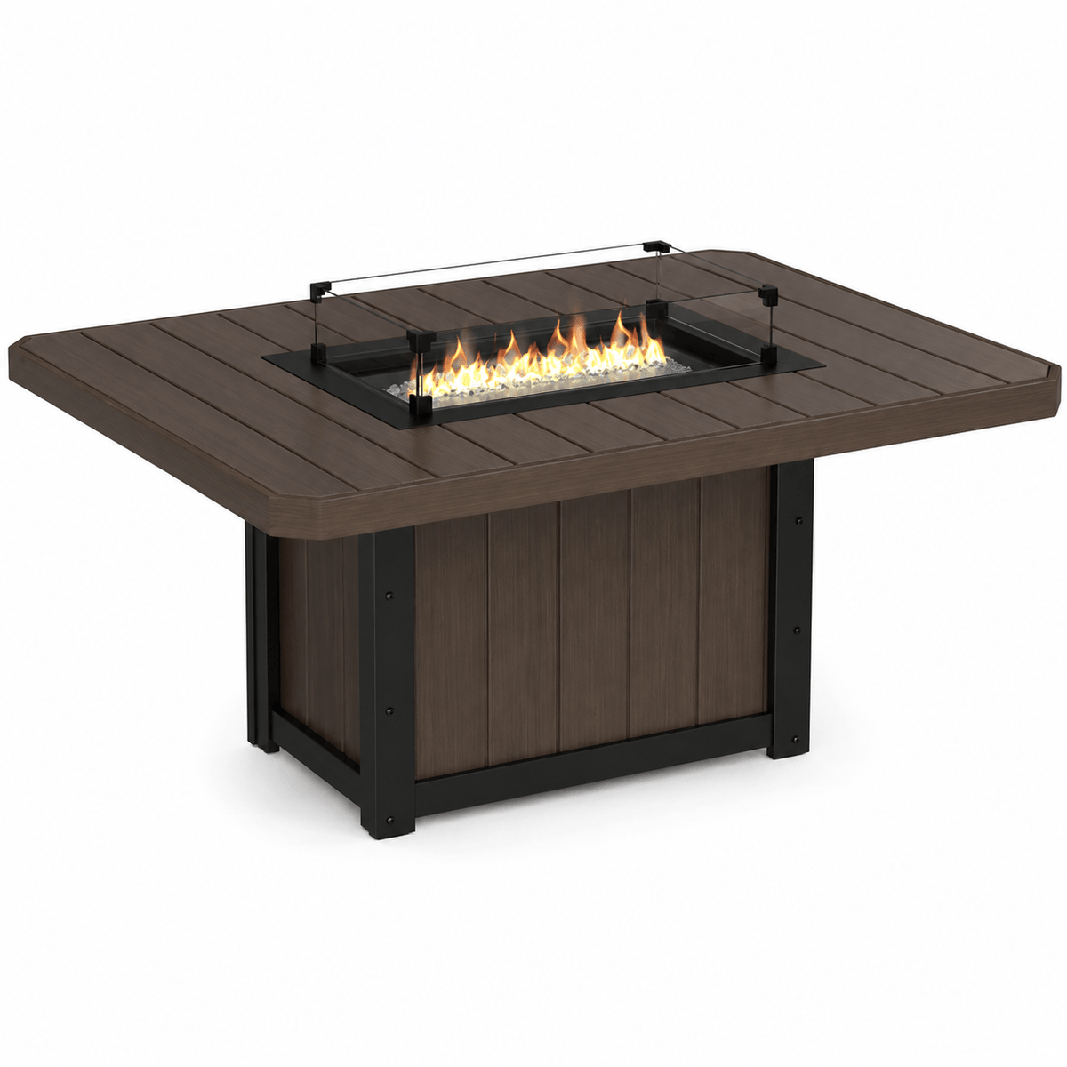 Luxcraft Lumin Poly Lumber 6-Person Dining Fire Table & Chair Set