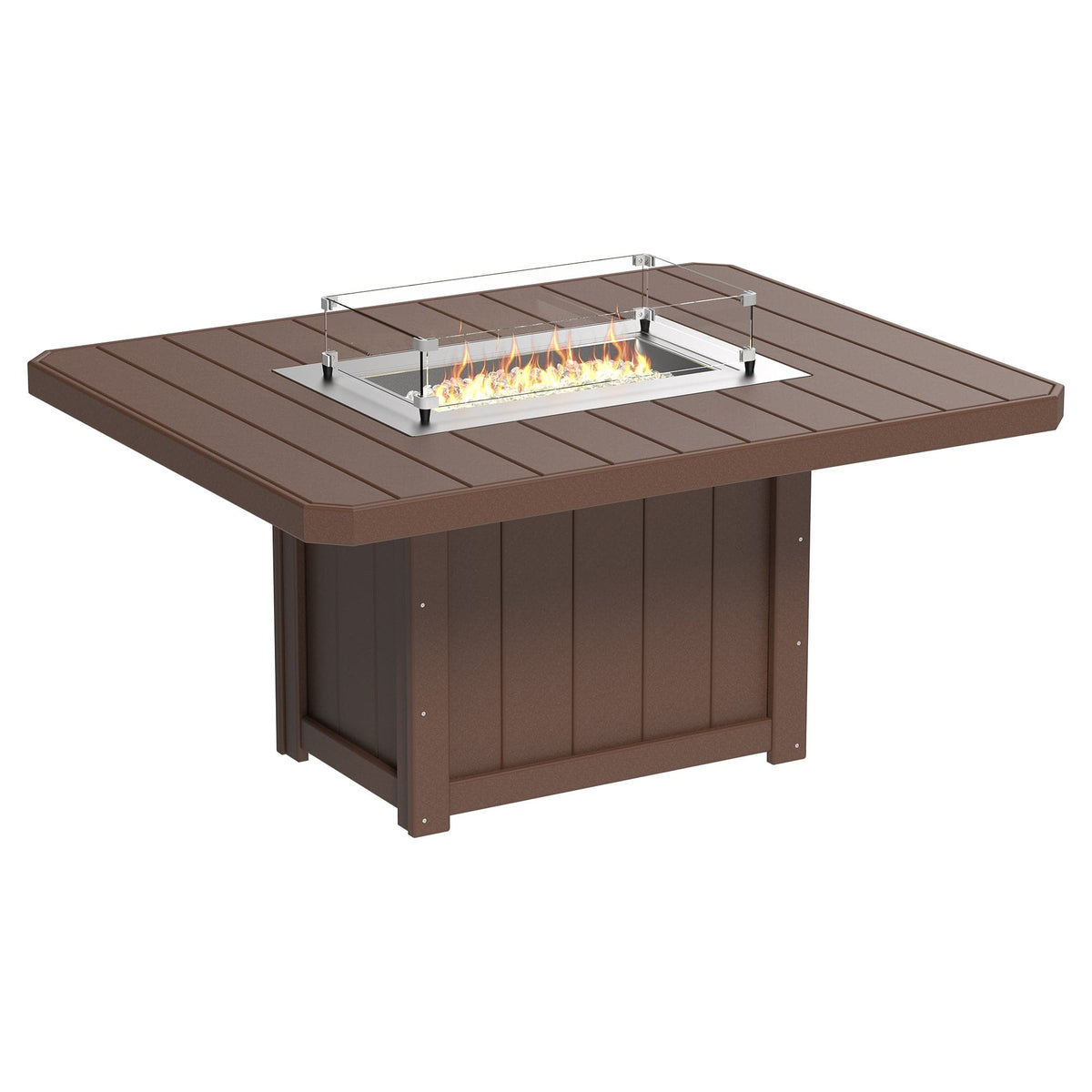 Luxcraft Lumin Poly Lumber 6-Person Dining Fire Table & Chair Set