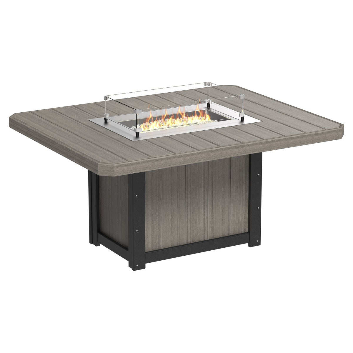 Luxcraft Lumin Poly Lumber 6-Person Dining Fire Table & Chair Set