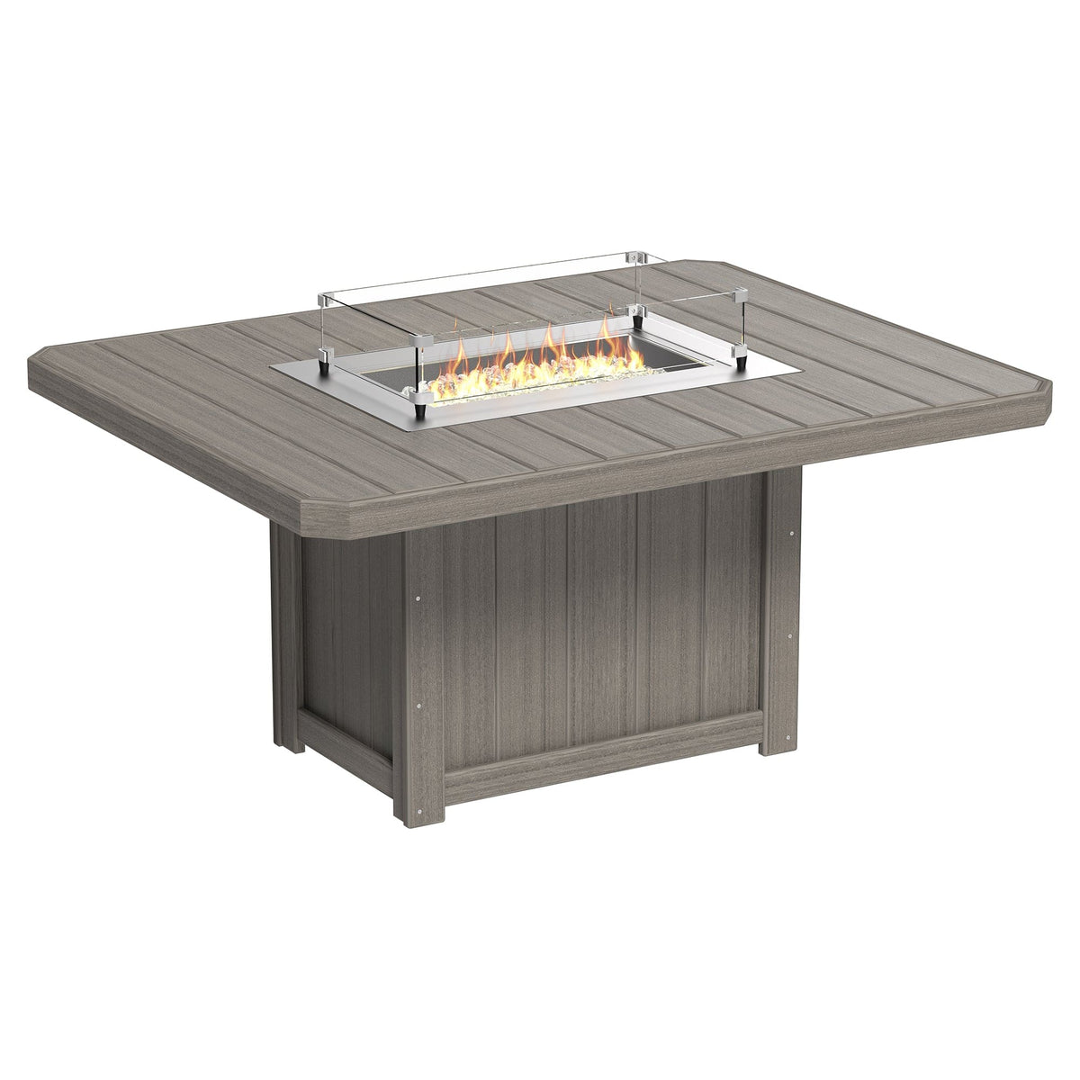 Luxcraft Lumin Poly Lumber 6-Person Dining Fire Table & Chair Set