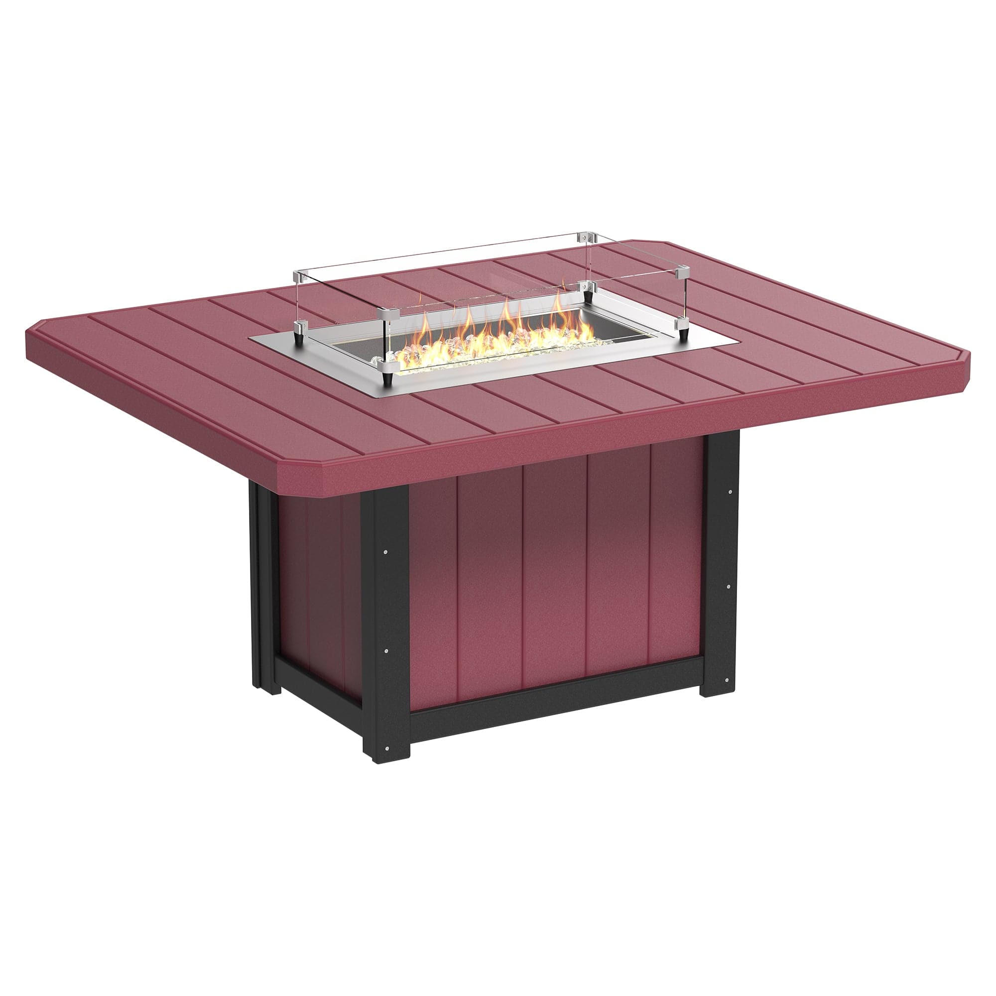 Luxcraft Lumin Poly Lumber Rectangular Dining Height Fire Pit Table