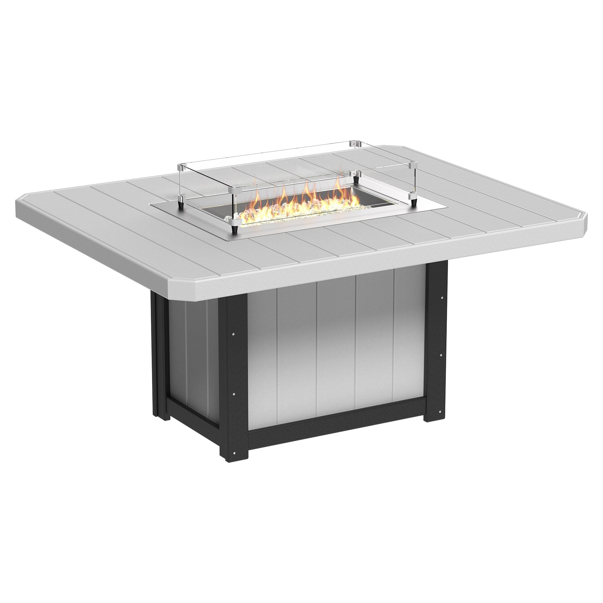 Luxcraft Lumin Poly Lumber Rectangular Dining Height Fire Pit Table