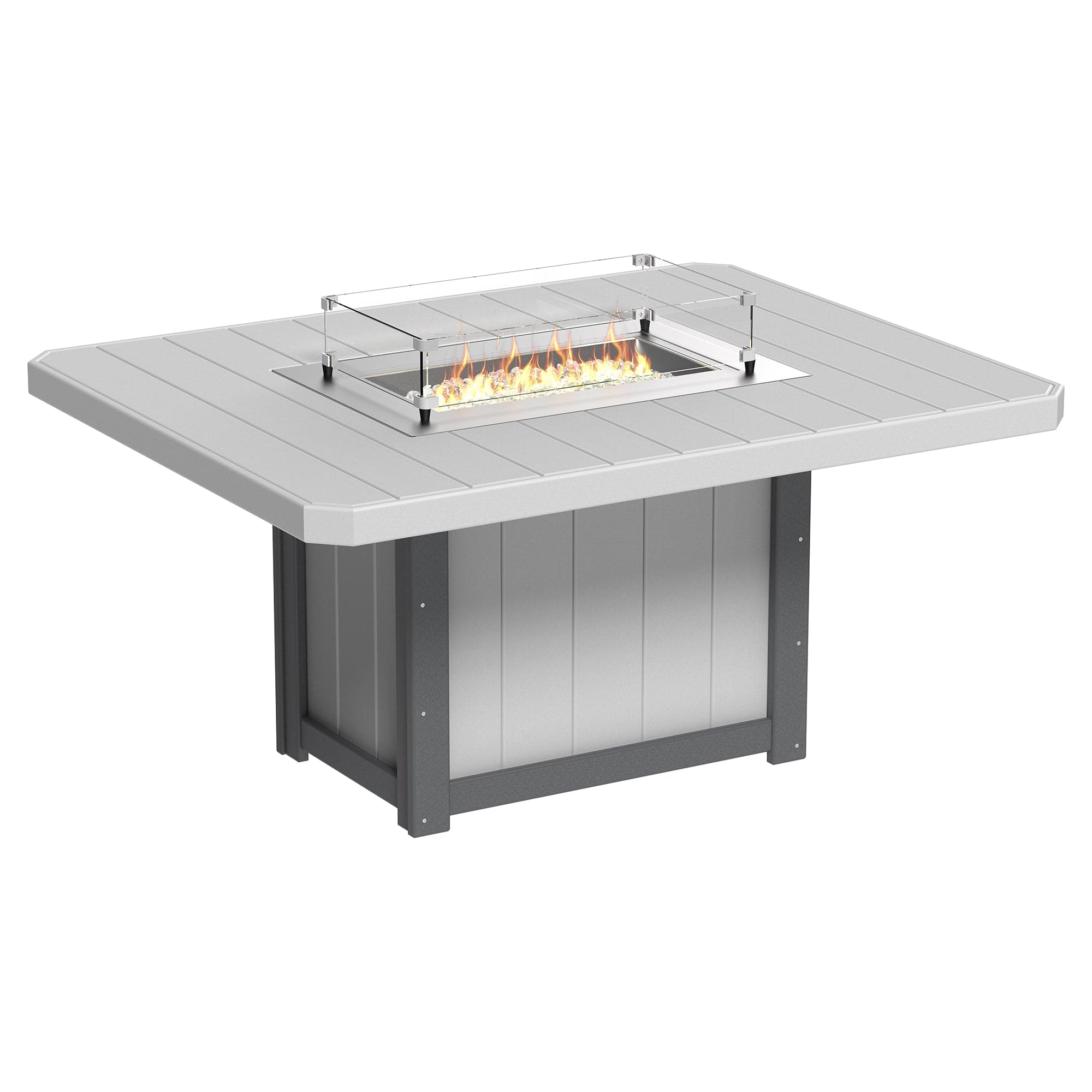 Luxcraft Lumin Poly Lumber Rectangular Dining Height Fire Pit Table