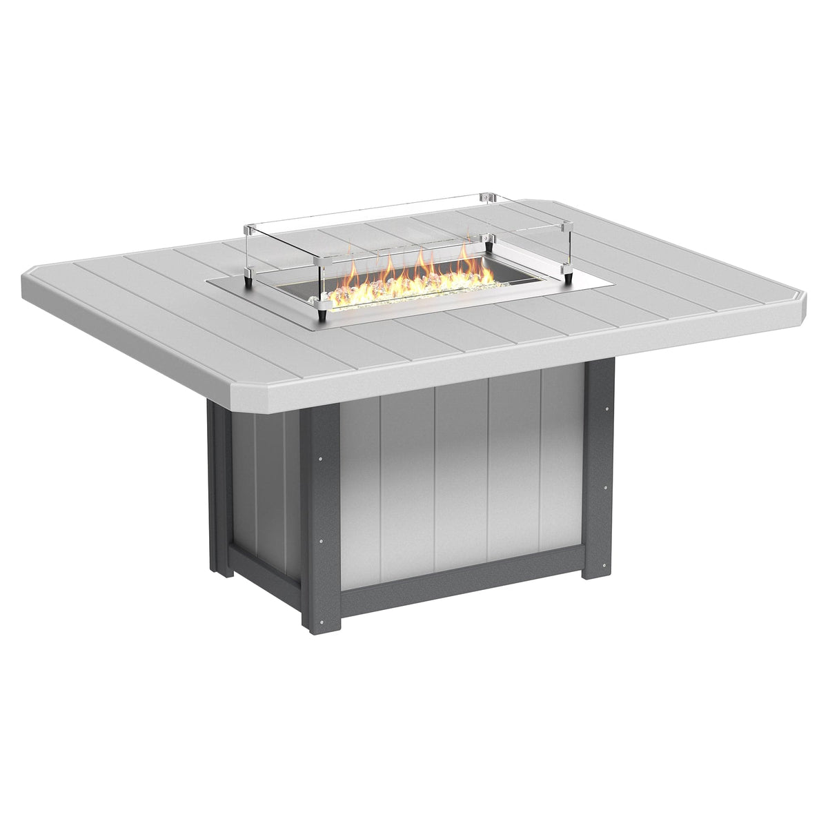 Luxcraft Lumin Poly Lumber 6-Person Dining Fire Table & Chair Set