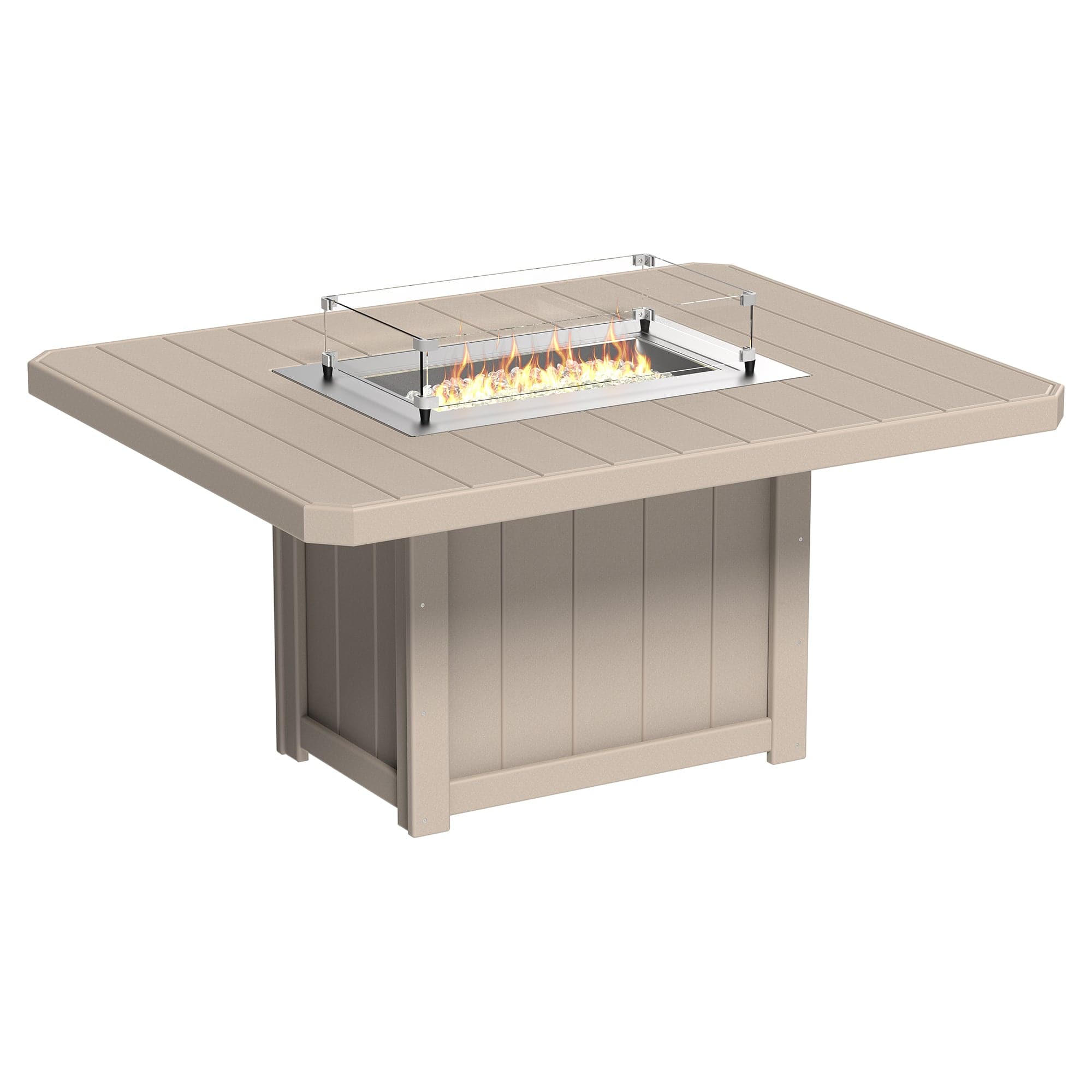 Luxcraft Lumin Poly Lumber Rectangular Dining Height Fire Pit Table