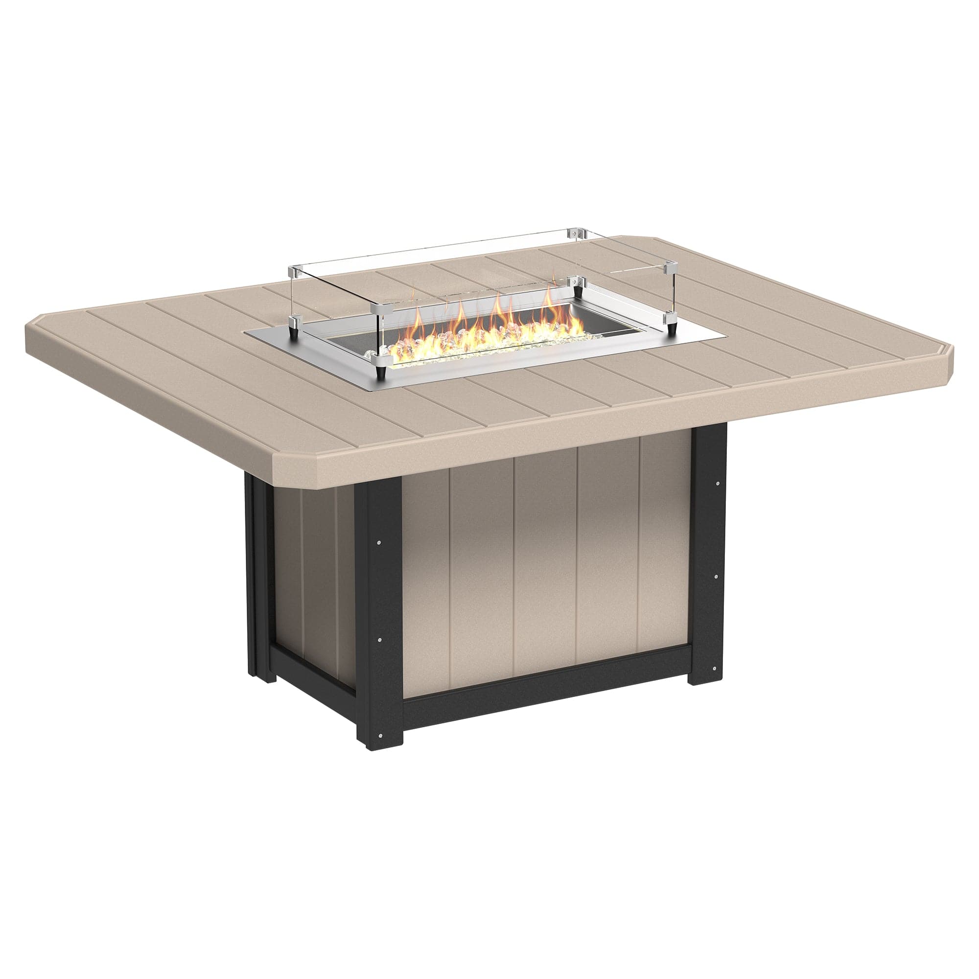 Luxcraft Lumin Poly Lumber Rectangular Dining Height Fire Pit Table