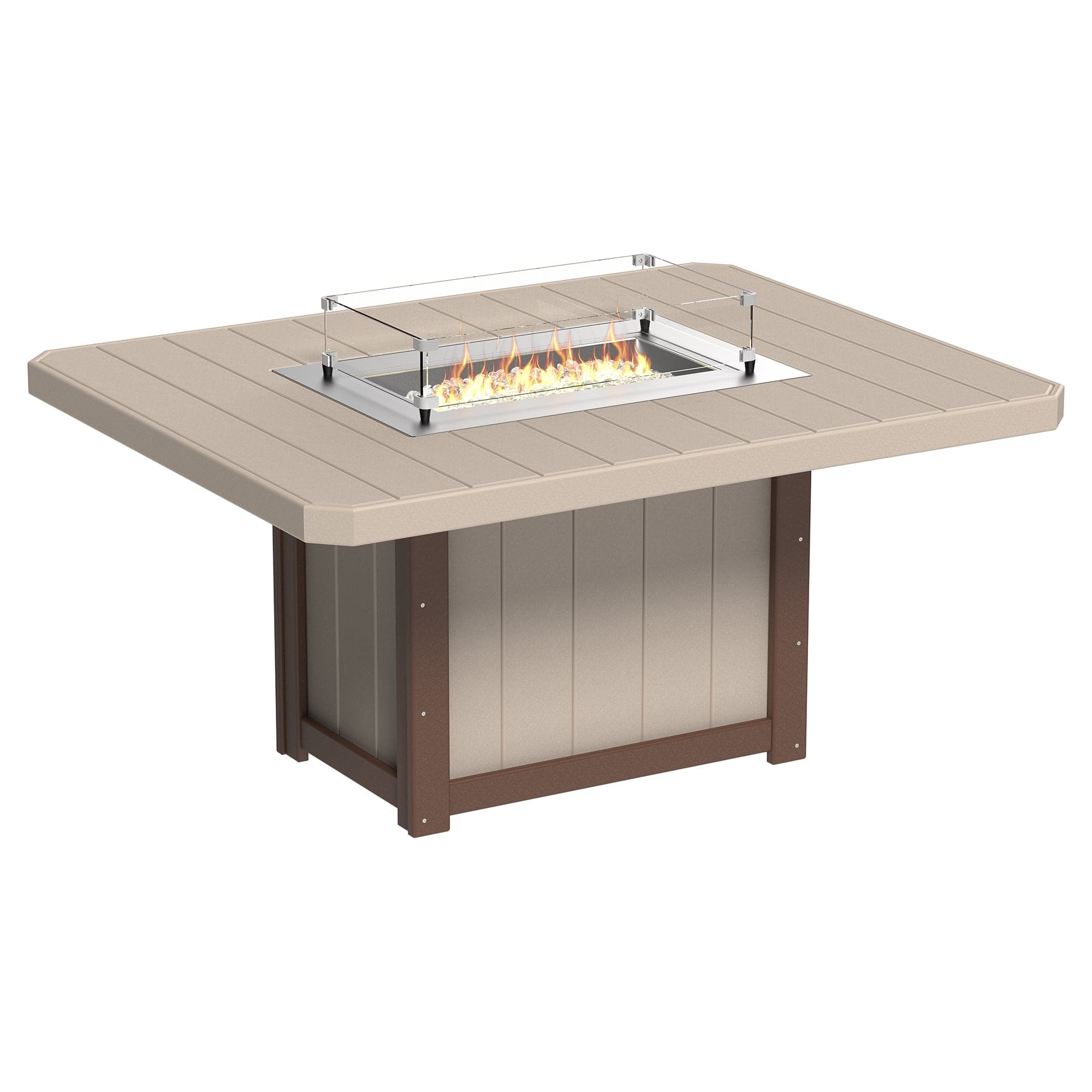 Luxcraft Lumin Poly Lumber Rectangular Dining Height Fire Pit Table