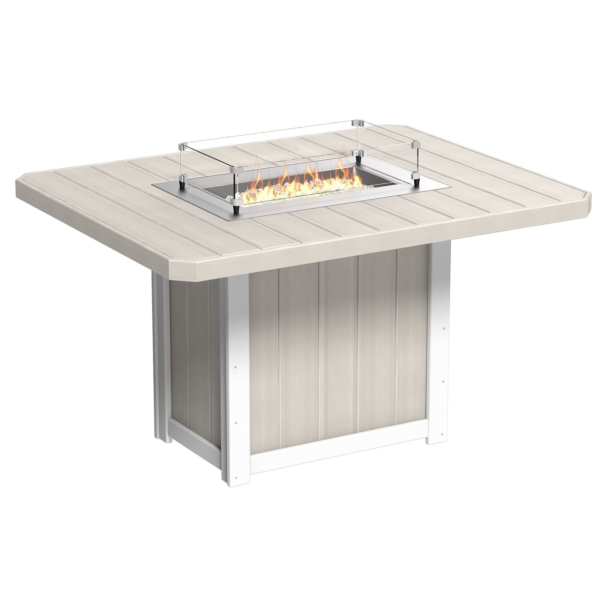 Luxcraft Lumin Poly Composite Rectangular Counter Height Fire Pit Table