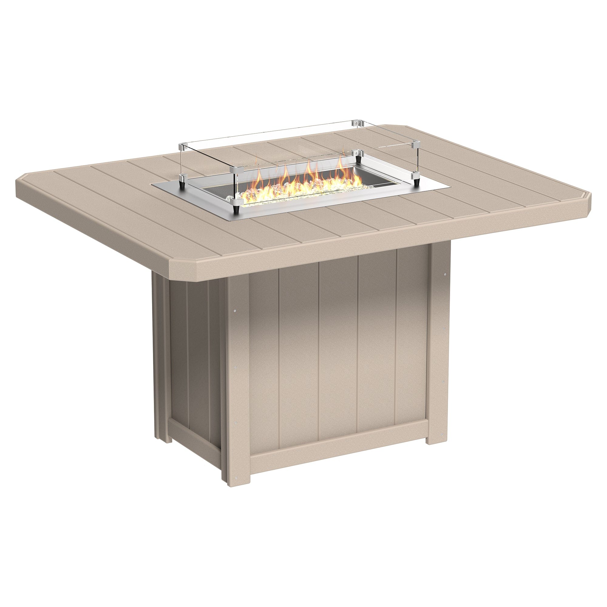 Luxcraft Lumin Poly Composite Rectangular Counter Height Fire Pit Table
